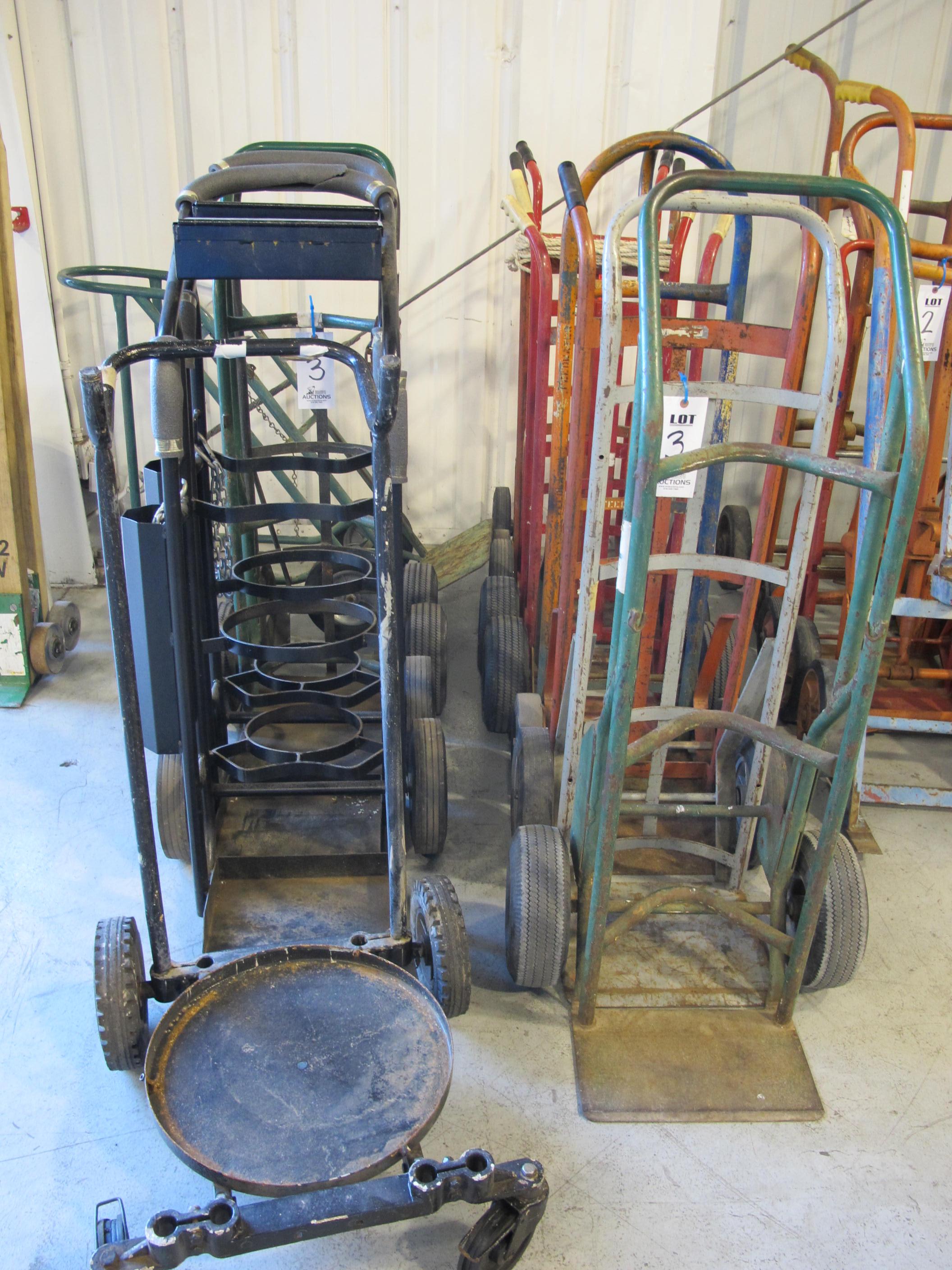 LOT ASSORTED HAND & CYLINDER DOLLIES (G-49) LOADING & HANDLING FEE $5-