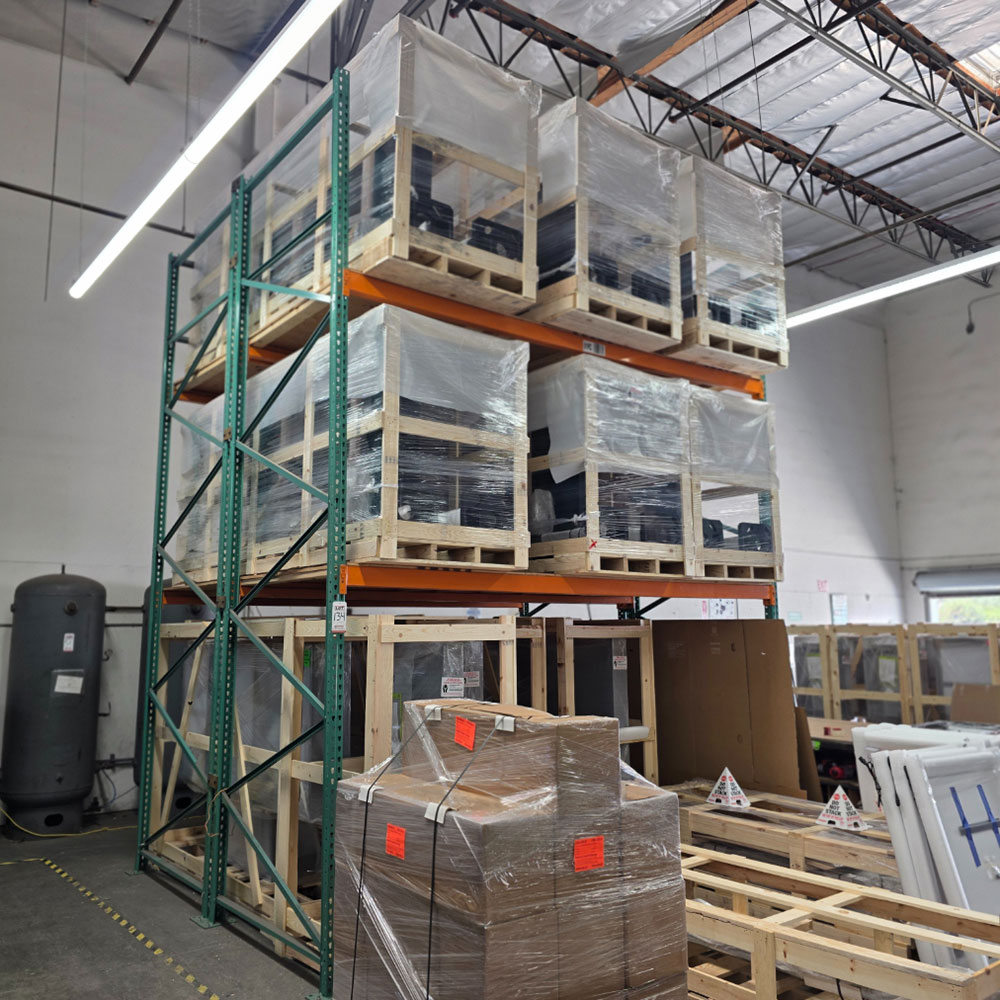 LOT - (2) SECTIONS OF PALLET RACKING, 12' BEAMS, 5' X 16' UPRIGHTS, PLYWOOD DECKING, CONTENTS NOT INCLUDED-134