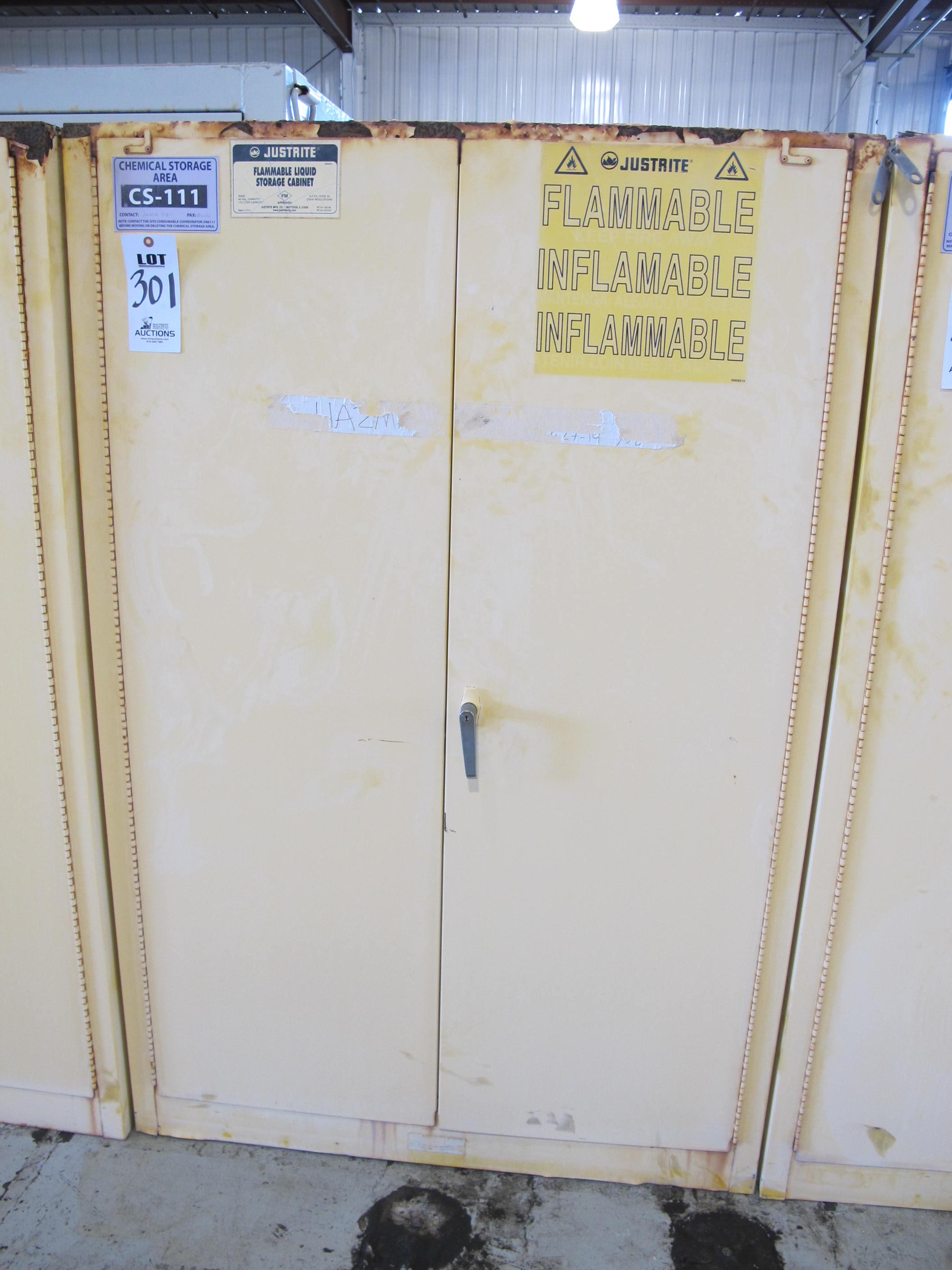 JUSTRITE FLAMMABLE LIQUID STORAGE CABINET (G-49) LOADING & HANDLING FEE $25-