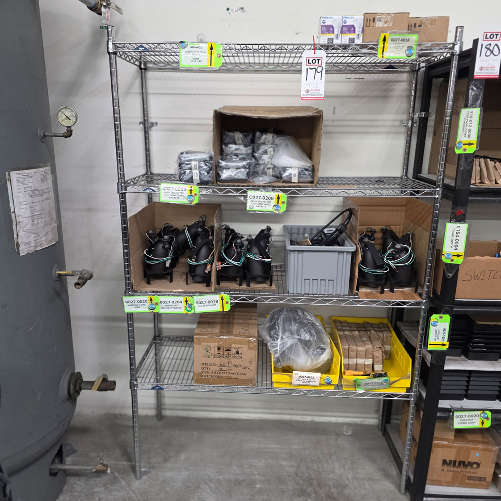 WIRE RACK, 4' X 18" X 6' HT, CONTENTS NOT INCLUDED-179