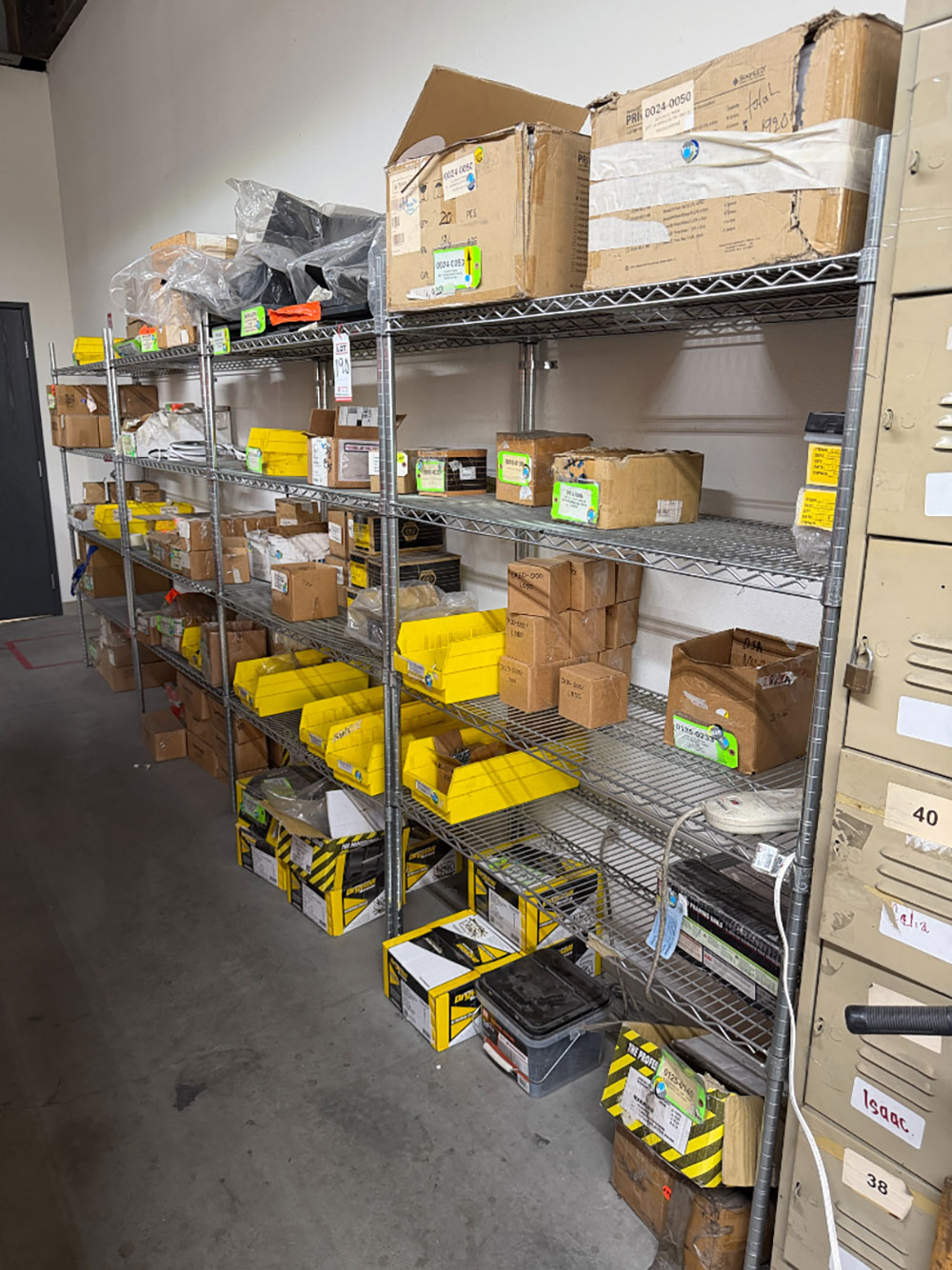 LOT - (4) WIRE SHELF UNITS, 4' X 18" X 6' HT, CONTENTS NOT INCLUDED-190