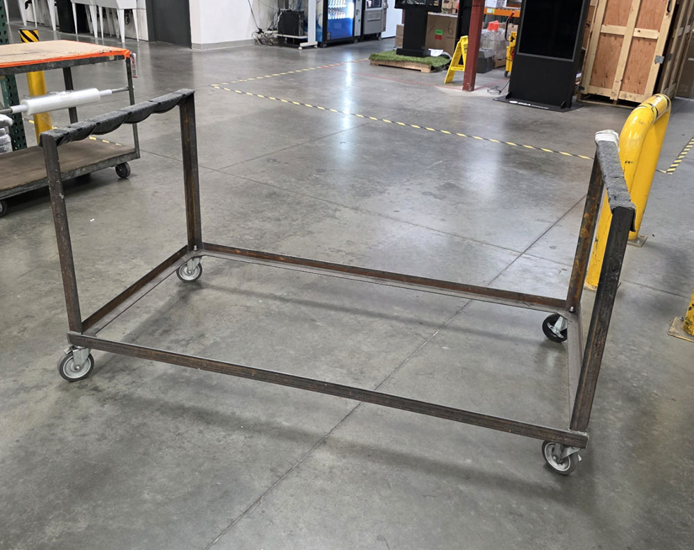 LOT - (2) STEEL CARTS, 3' X 6' X 37" HT EACH, CONTENTS NOT INCLUDED-193
