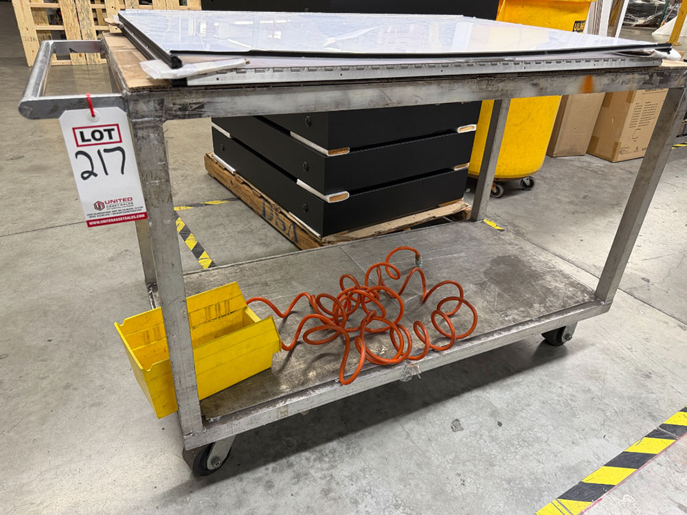 STEEL SHOP CART, 2' X 4', CONTENTS NOT INCLUDED-217