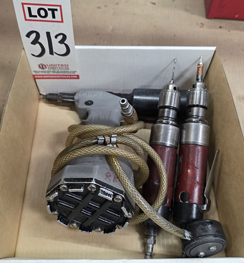LOT - (1) POP RIVET GUN, (2) INGERSOLL RAND AIR DRIVERS AND (1) MSI PRO AIR TOOL-313
