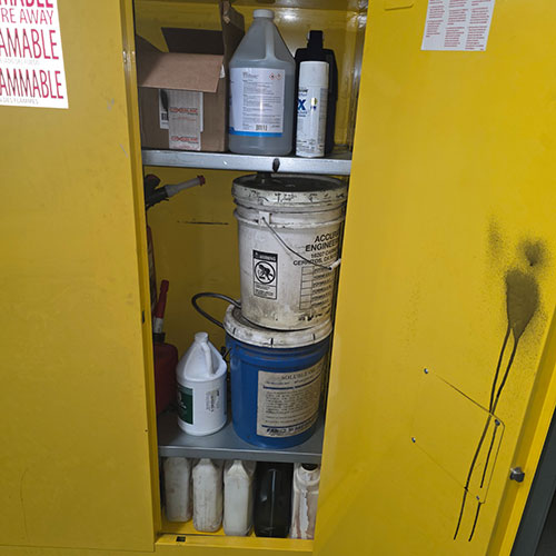 JUSTRITE SURE-GRIP EX FLAMMABLE LIQUID STORAGE CABINET, 45-GAL CAPACITY, 43" X 18" X 66" HT, W/ (2) KEYS, SOLD WITH OR WITHOUT CONTENTS-328