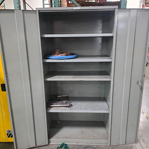 2-DOOR STORAGE CABINET, 3' X 19" X 6' HT, CONTENTS NOT INCLUDED-329