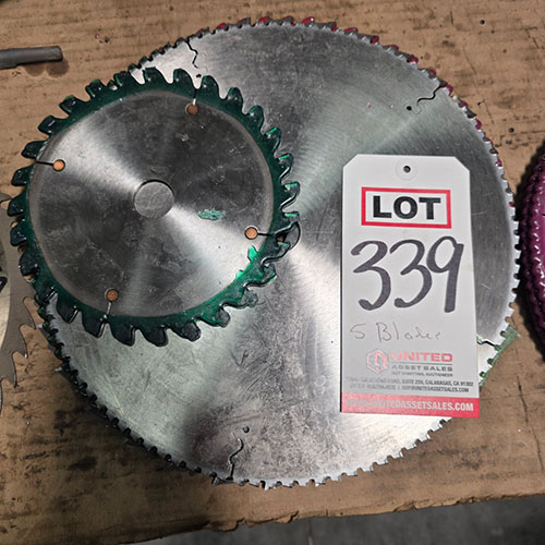 LOT - (4) CARBIDE TIPPED 12" AND (1) 7" SAW BLADES, 1" ARBOR-339