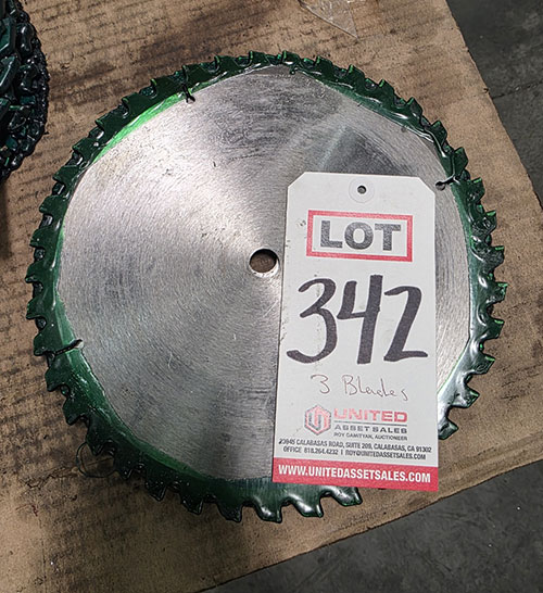 LOT - (3) CARBIDE TIPPED 10" SAW BLADES, 5/8" ARBOR-342