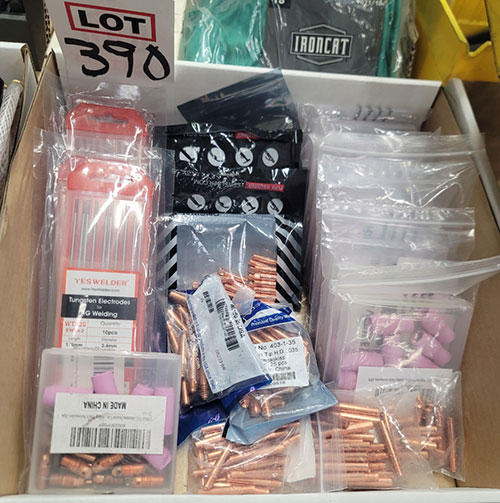 LOT - WELDING SUPPLIES: MIG AND TIG STUFF-390