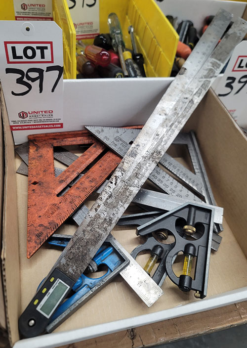 LOT - SQUARES AND (1) DIGITAL ANGLE FINDER-397