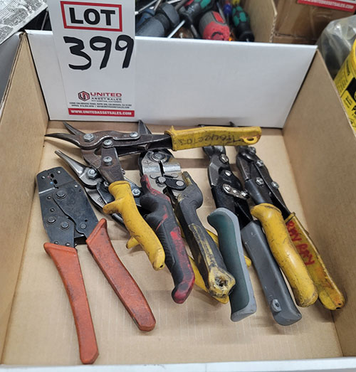 LOT - SHEET METAL CUTTERS AND (1) SET CRIMPERS-399
