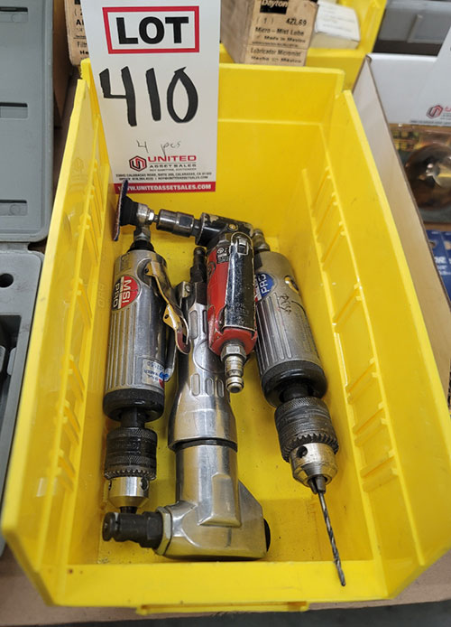 LOT - (4) PNEUMATIC TOOLS: (1) NIBBLER, (1) DIE GRINDER AND (2) DRILLS-410