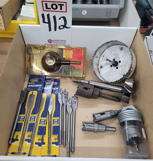 LOT - SPADE DRILLS AND HOLE SAWS-412