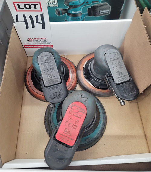 LOT - (3) DYNABRADE PALM SANDERS-414