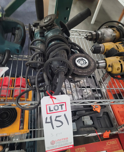 LOT - (3) MAKITA ANGLE GRINDERS-451
