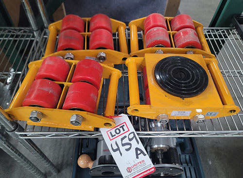 LOT - (4) VEVOR 6-TON MACHINE SKATES W/ POLYURETHANE WHEELS-459A