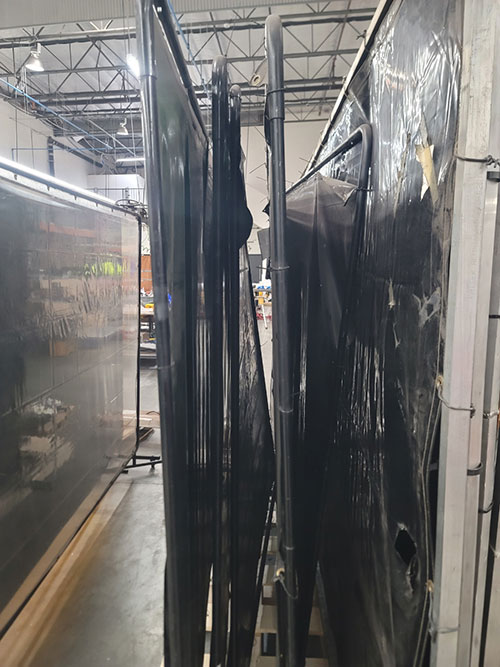 LOT - (6) METAL FRAMED WELDING CURTAINS: (3) 6' X 78" HT AND (3) 8' X 78" HT-468