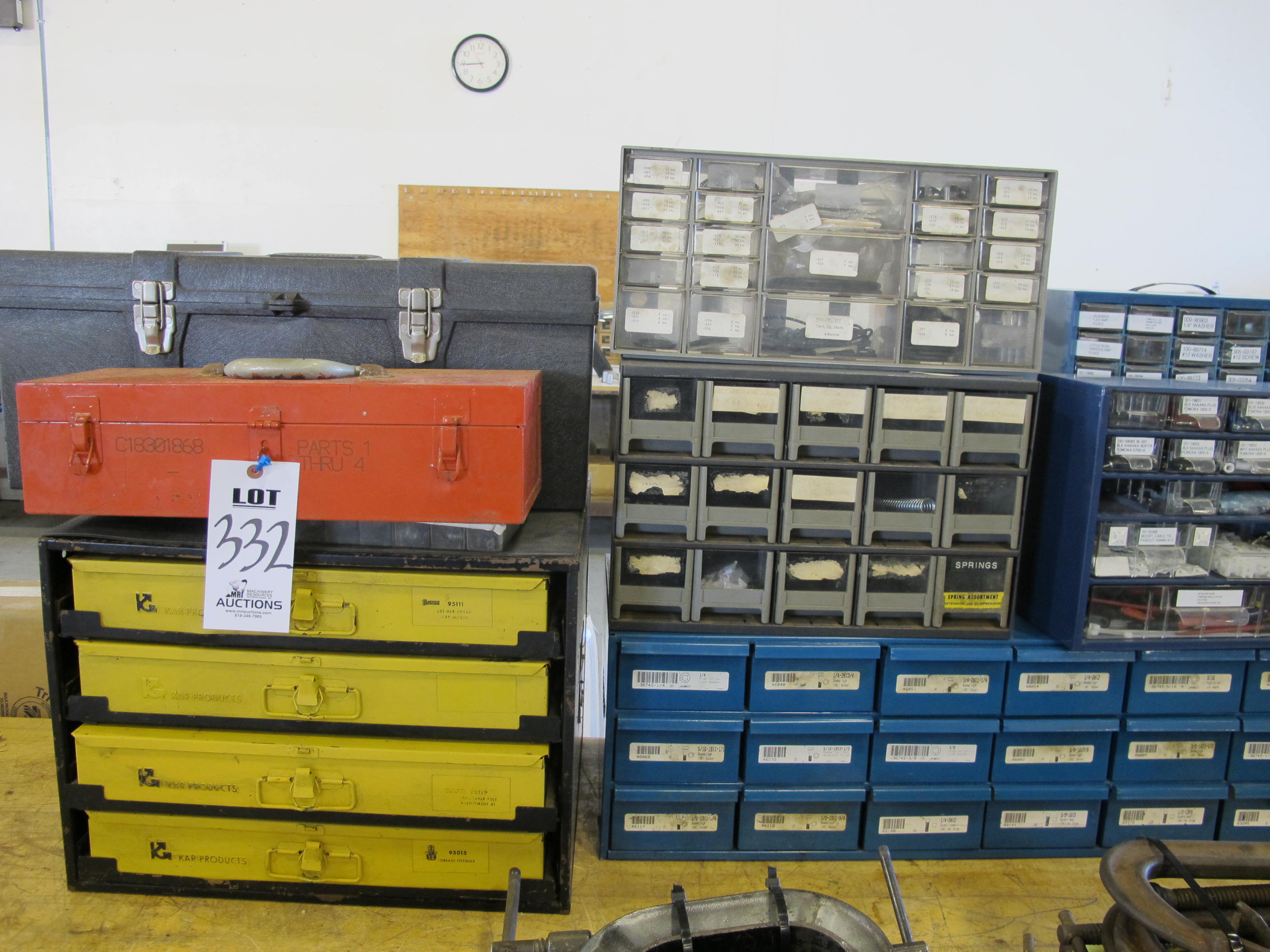 LOT ASSORTED SMALL CABINETS W/ CONTENTS (G-49) LOADING & HANDLING FEE $5-