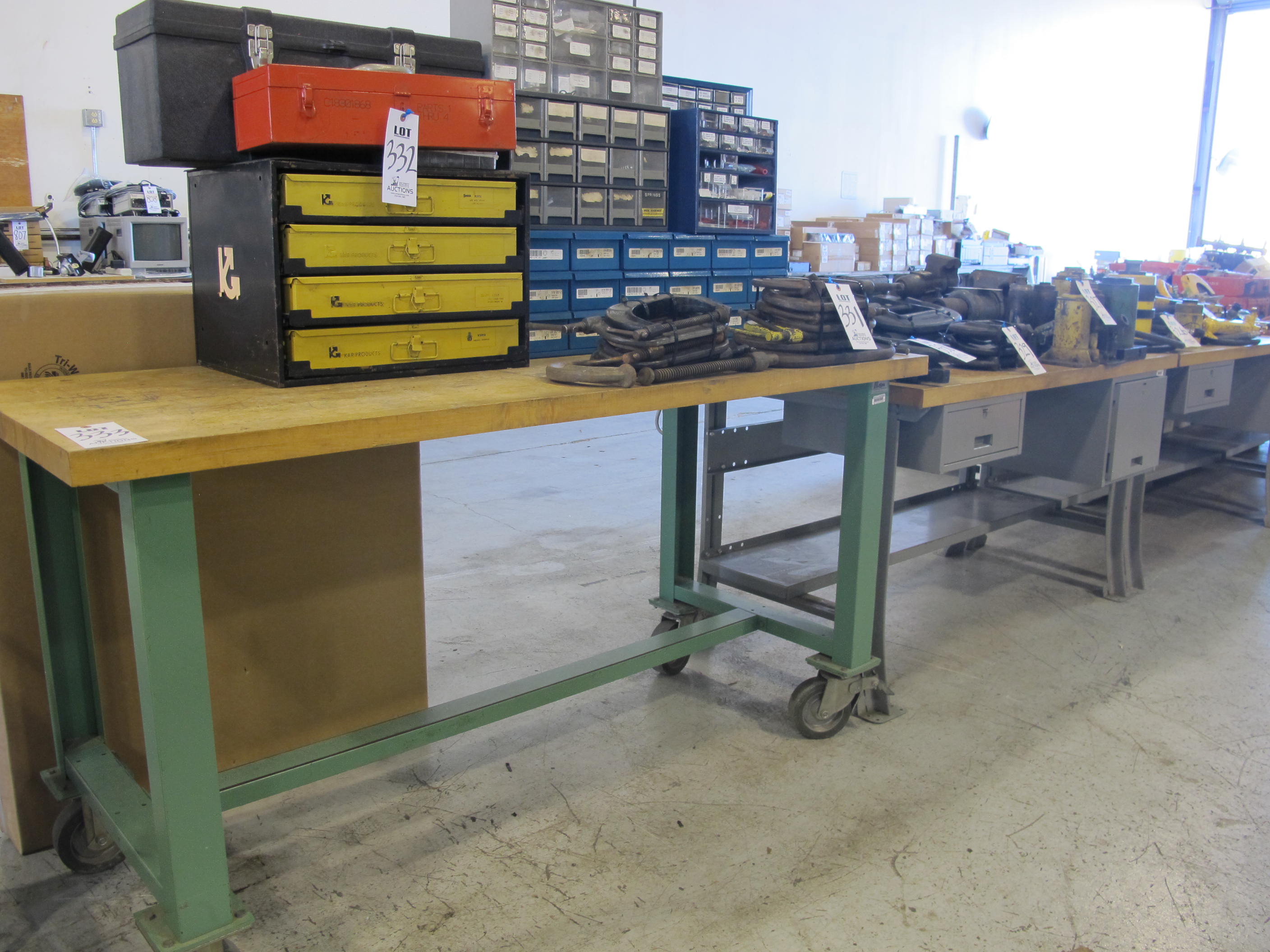 LOT (5) WORK BENCHES (G-49) LOADING & HANDLING FEE $5-