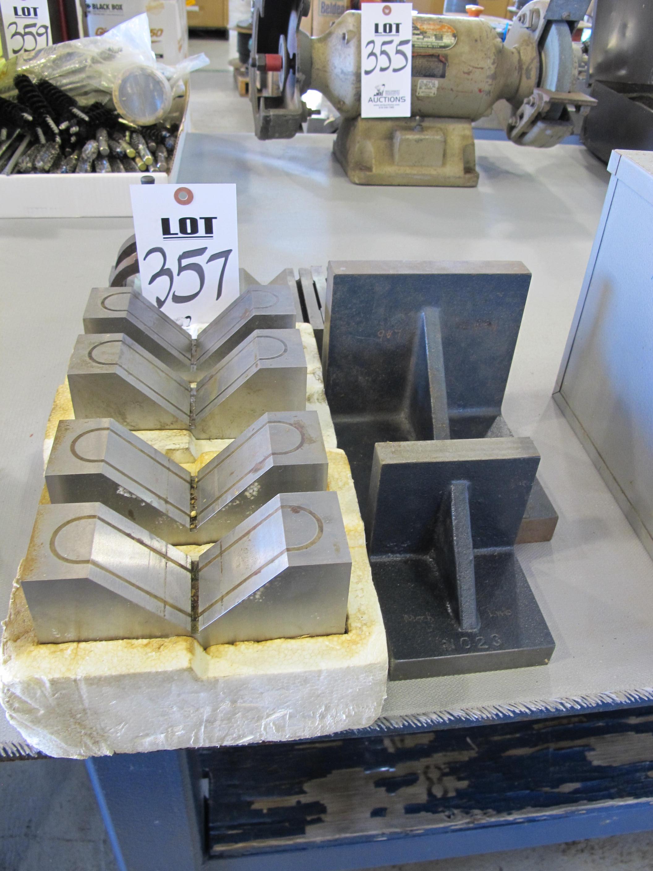 LOT ASSORTED ANGLE PLATES & V BLOCKS (G-49) LOADING & HANDLING FEE $5-