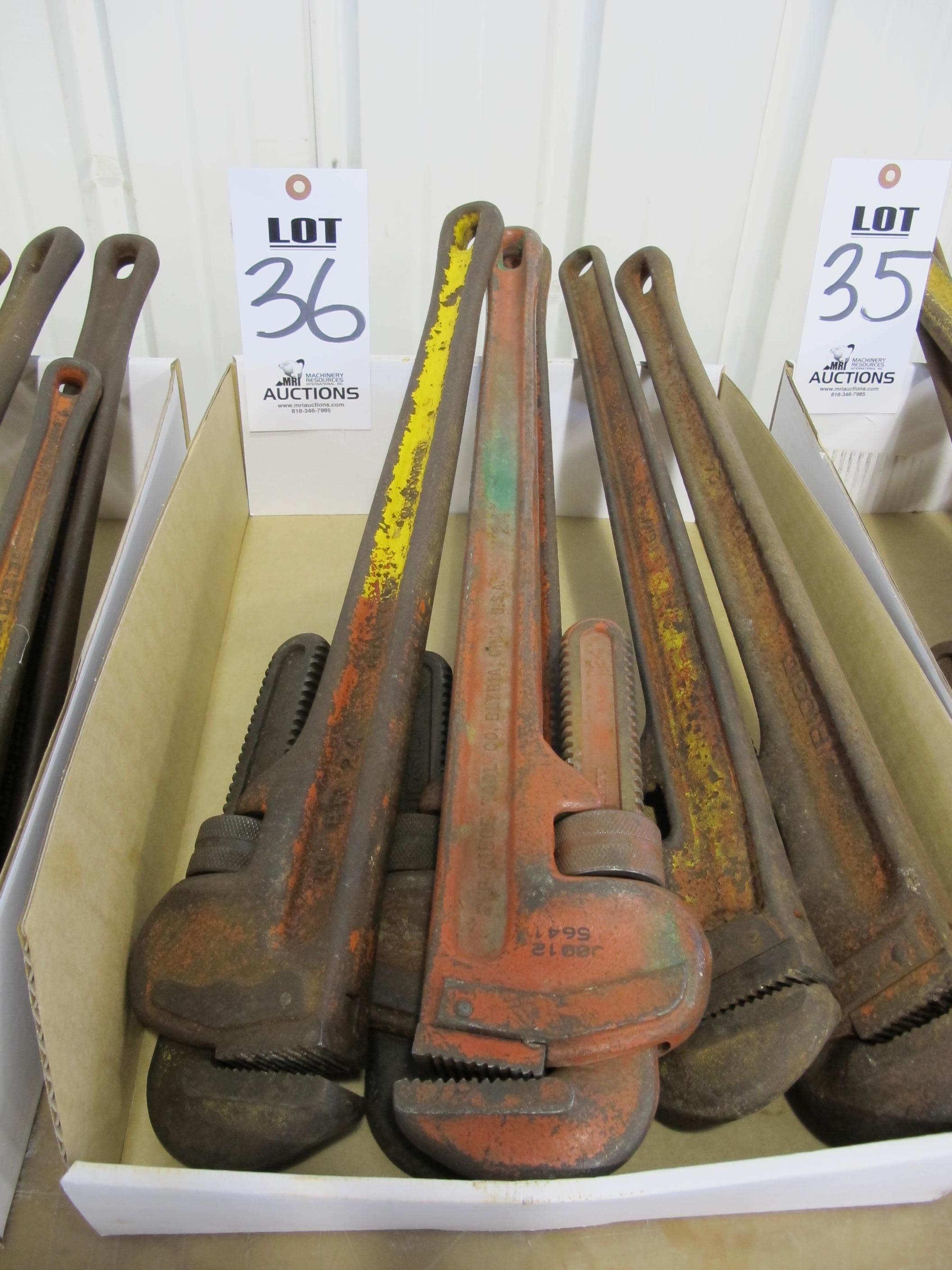 LOT ASSORTED PIPE WRENCHES (G-49) LOADING & HANDLING FEE $5-