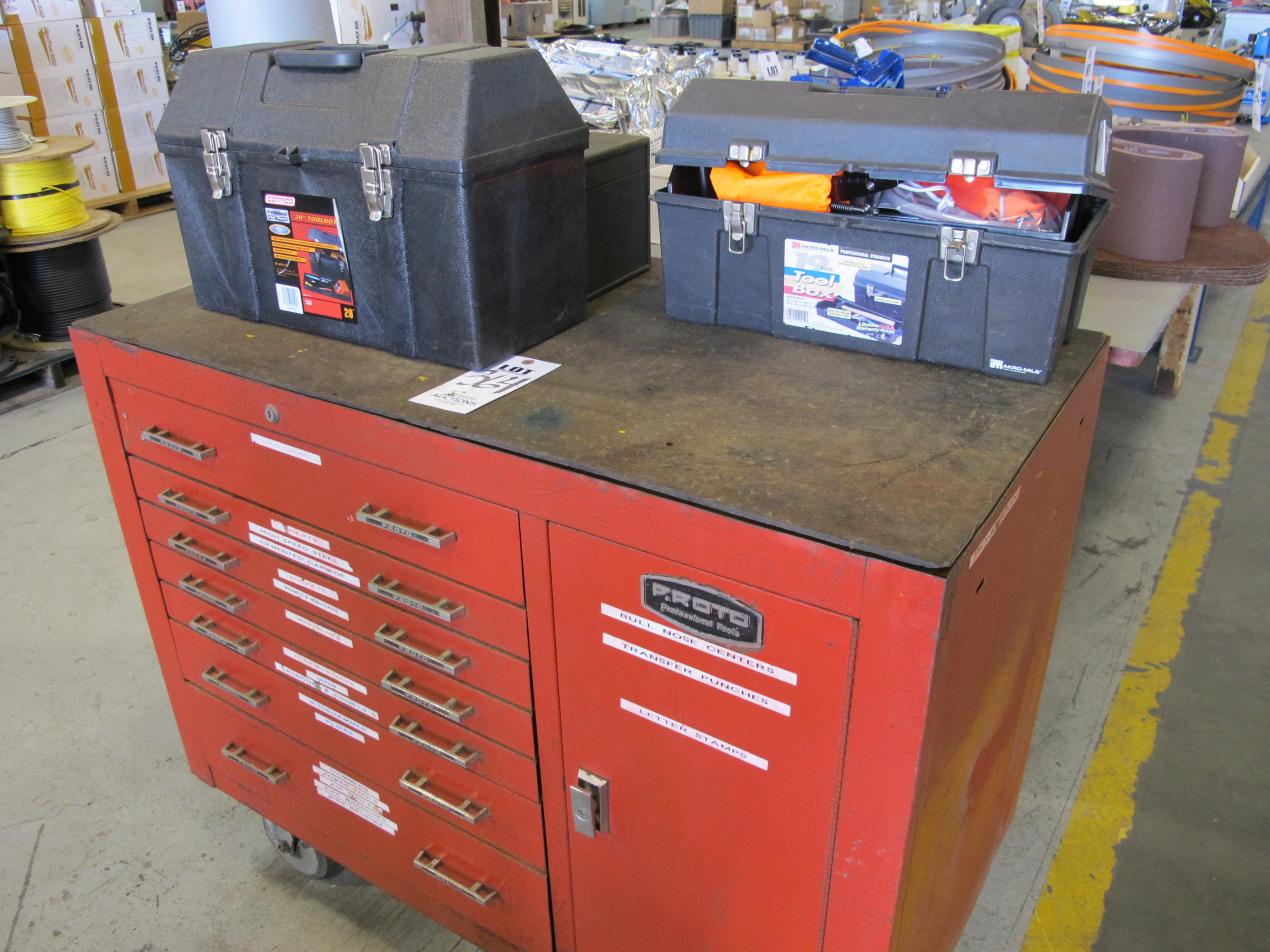LOT ASSORTED TOOL BOXES (G-49) LOADING & HANDLING FEE $15-