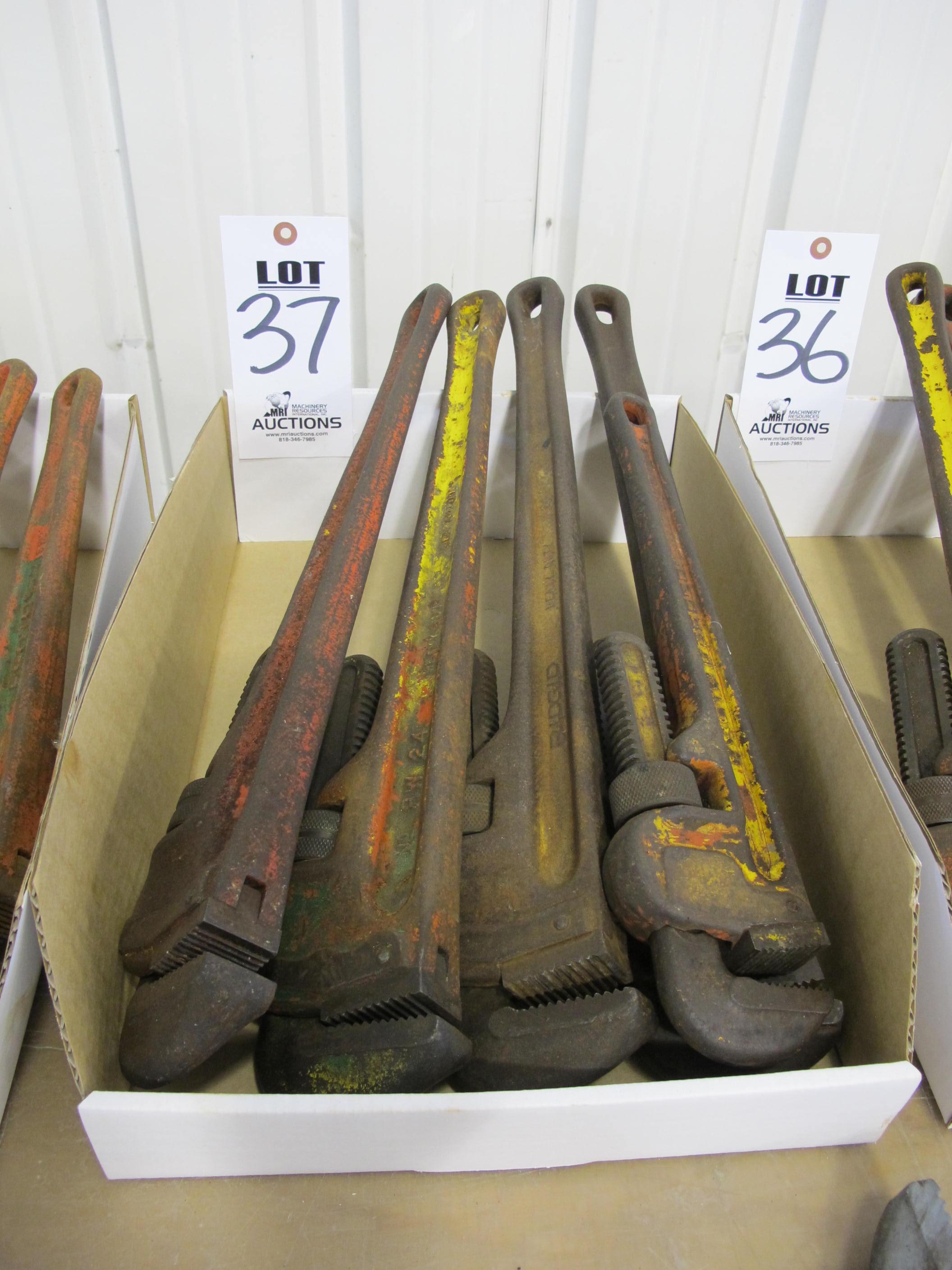 LOT ASSORTED PIPE WRENCHES (G-49) LOADING & HANDLING FEE $5-