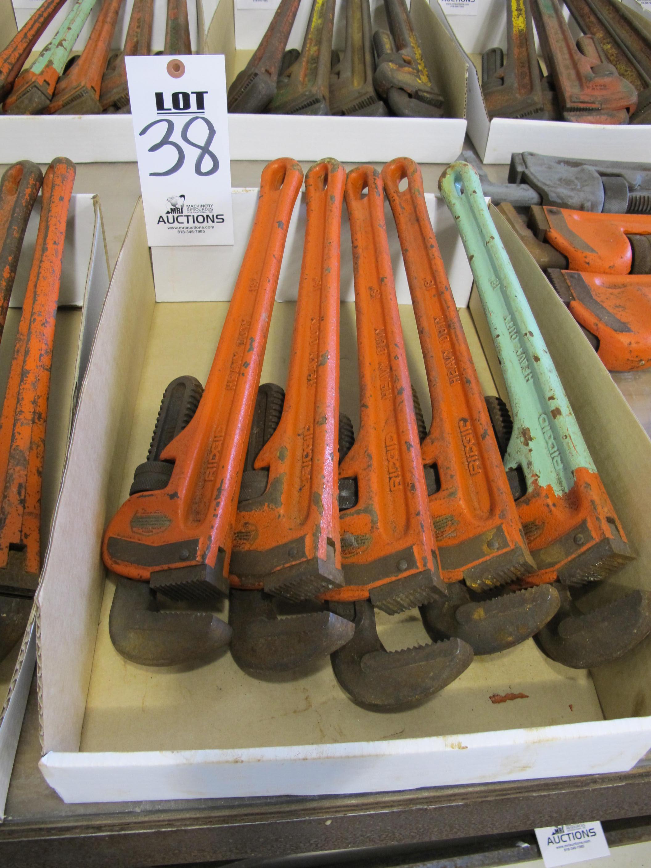 LOT ASSORTED PIPE WRENCHES (G-49) LOADING & HANDLING FEE $5-