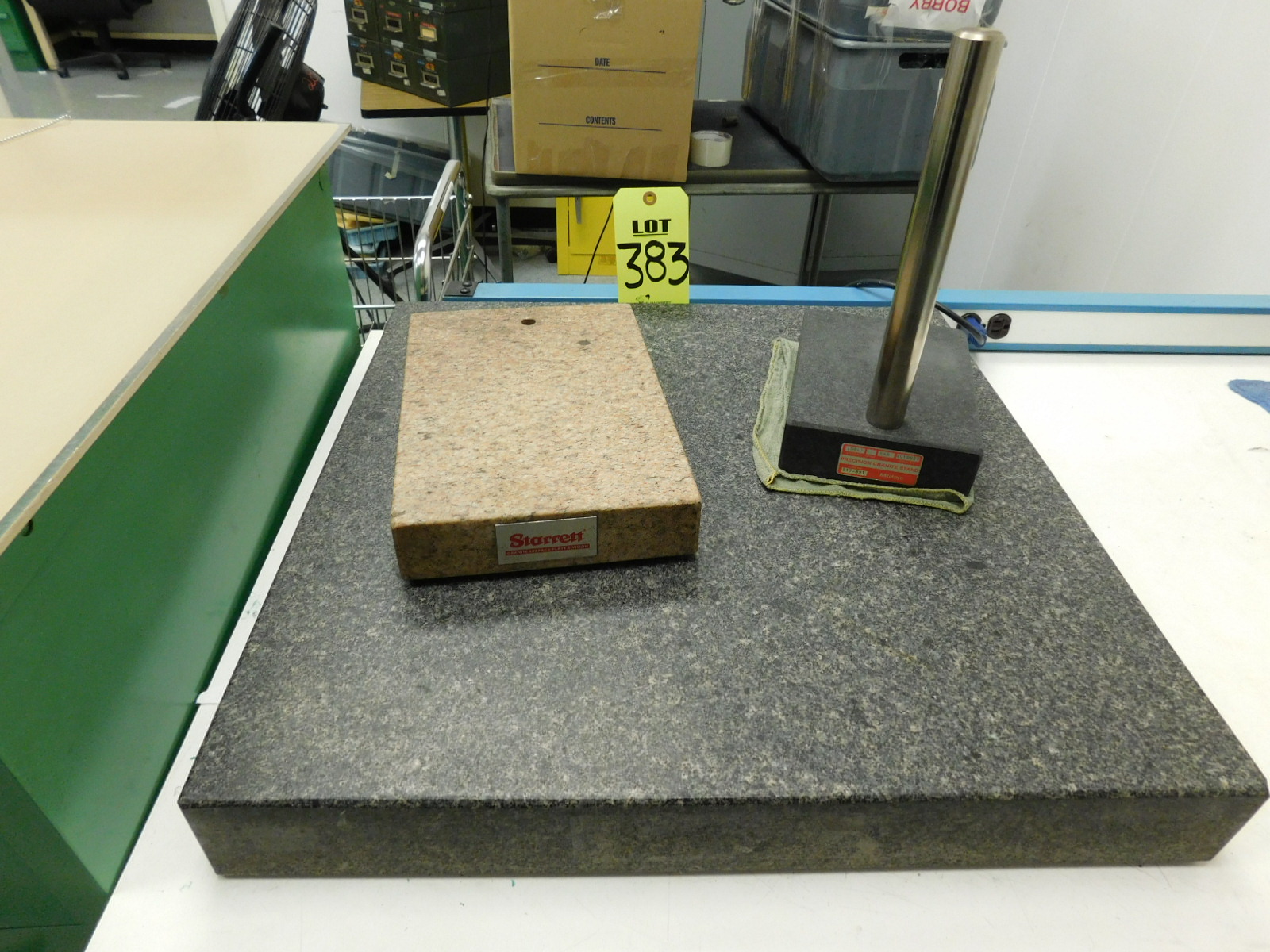 LOT OF (3) GRANITE SURFACE PLATES: 24"X24"X3", STARRETT 12"X8"X2", MITUTOYO 6"X8"X24"-383