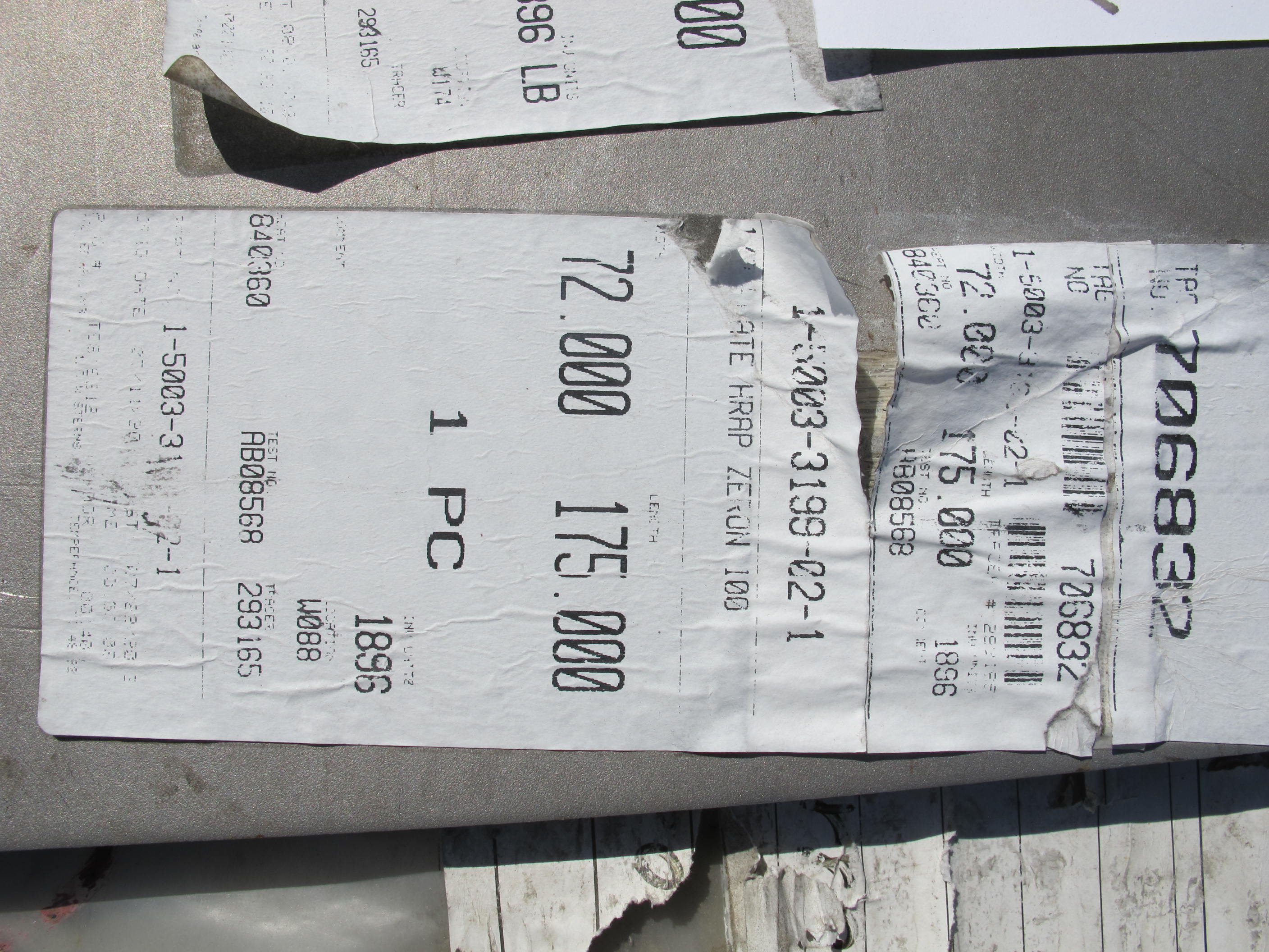 LOT (3) 72" X 240" X 1/2" X 2,599 LBS (TOTAL 7,797 LBS) ZERON SA-240ED2010 METAL PLATE (W-46 YARD) LOADING & HANDLING FEE $25-