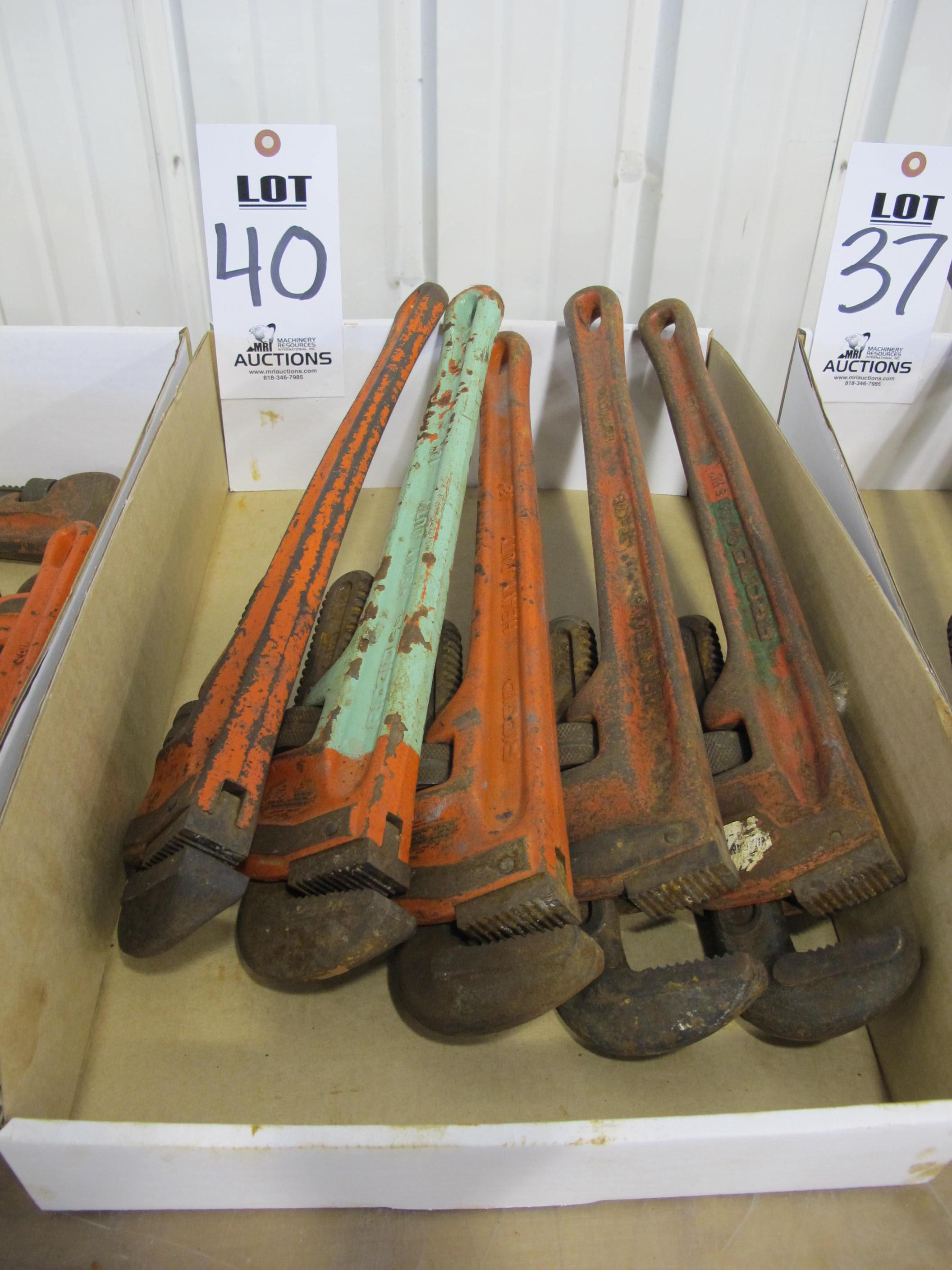 LOT ASSORTED PIPE WRENCHES (G-49) LOADING & HANDLING FEE $5-