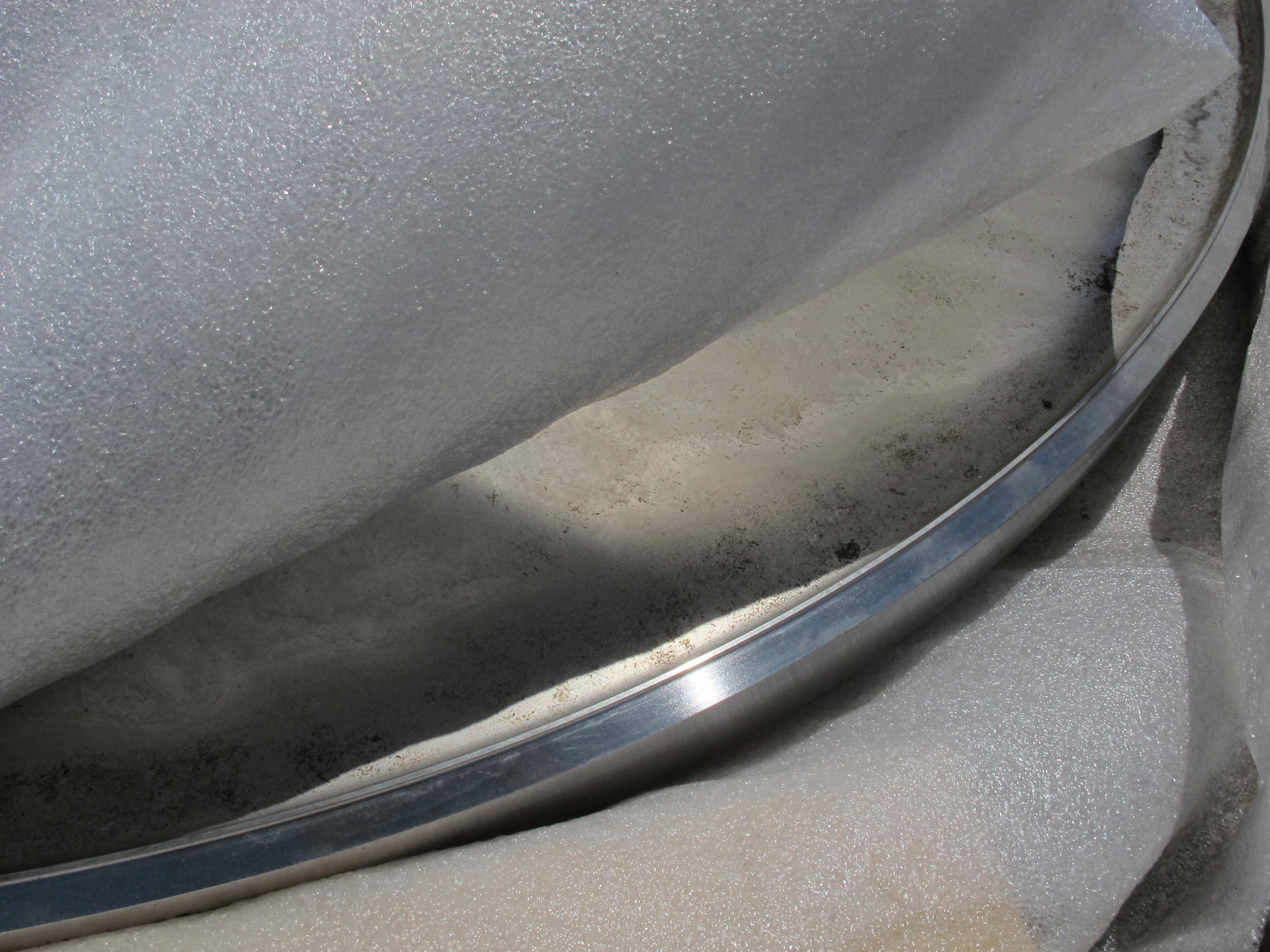 LOT (4) 5.5" X 68" ROUND STAINLESS STEEL PLATES (W-46 YARD) LOADING & HANDLING FEE $100-