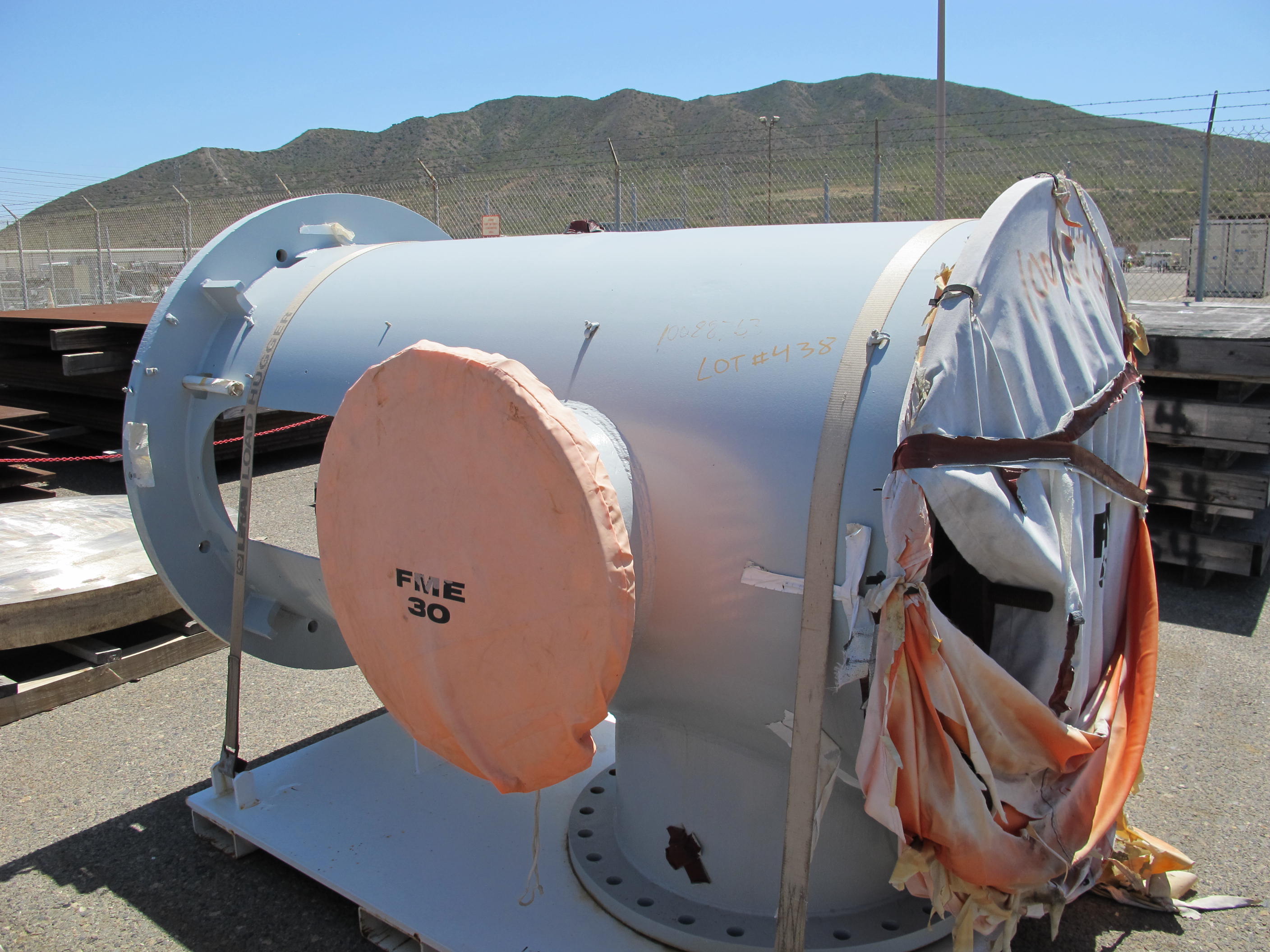 LOT (4) 5.5" X 68" ROUND STAINLESS STEEL PLATES (W-46 YARD) LOADING & HANDLING FEE $100-