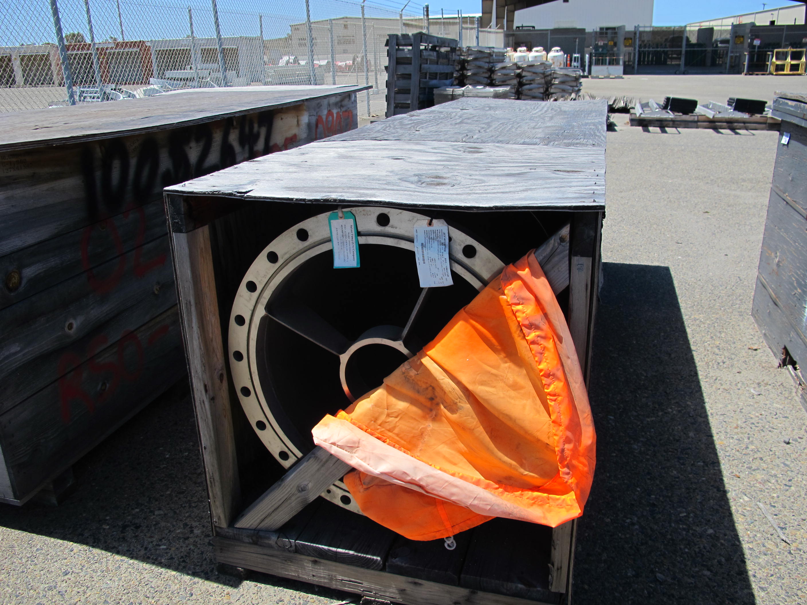 LOT (4) 5.5" X 68" ROUND STAINLESS STEEL PLATES (W-46 YARD) LOADING & HANDLING FEE $100-