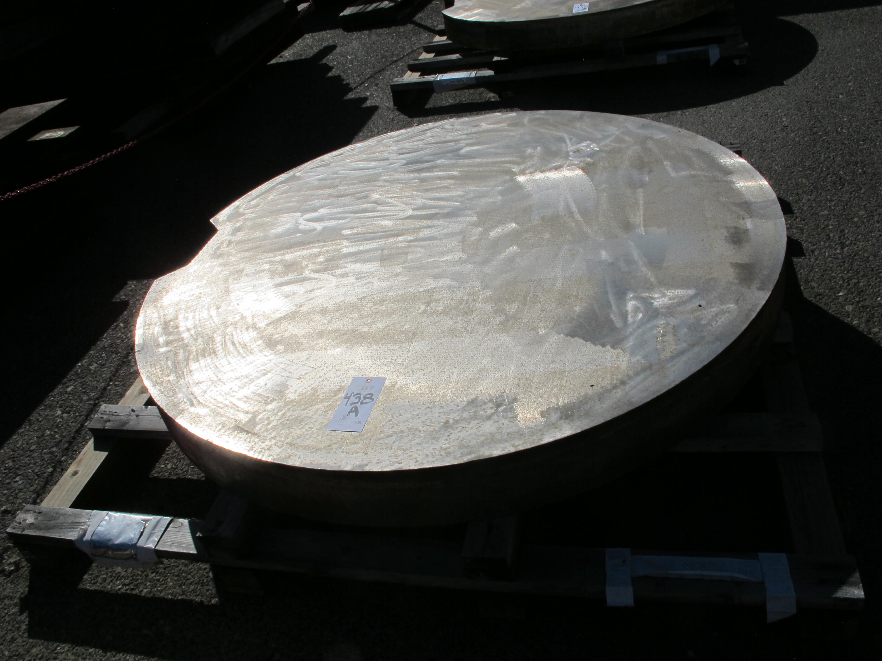LOT (4) 5.5" X 68" ROUND STAINLESS STEEL PLATES (W-46 YARD) LOADING & HANDLING FEE $100-