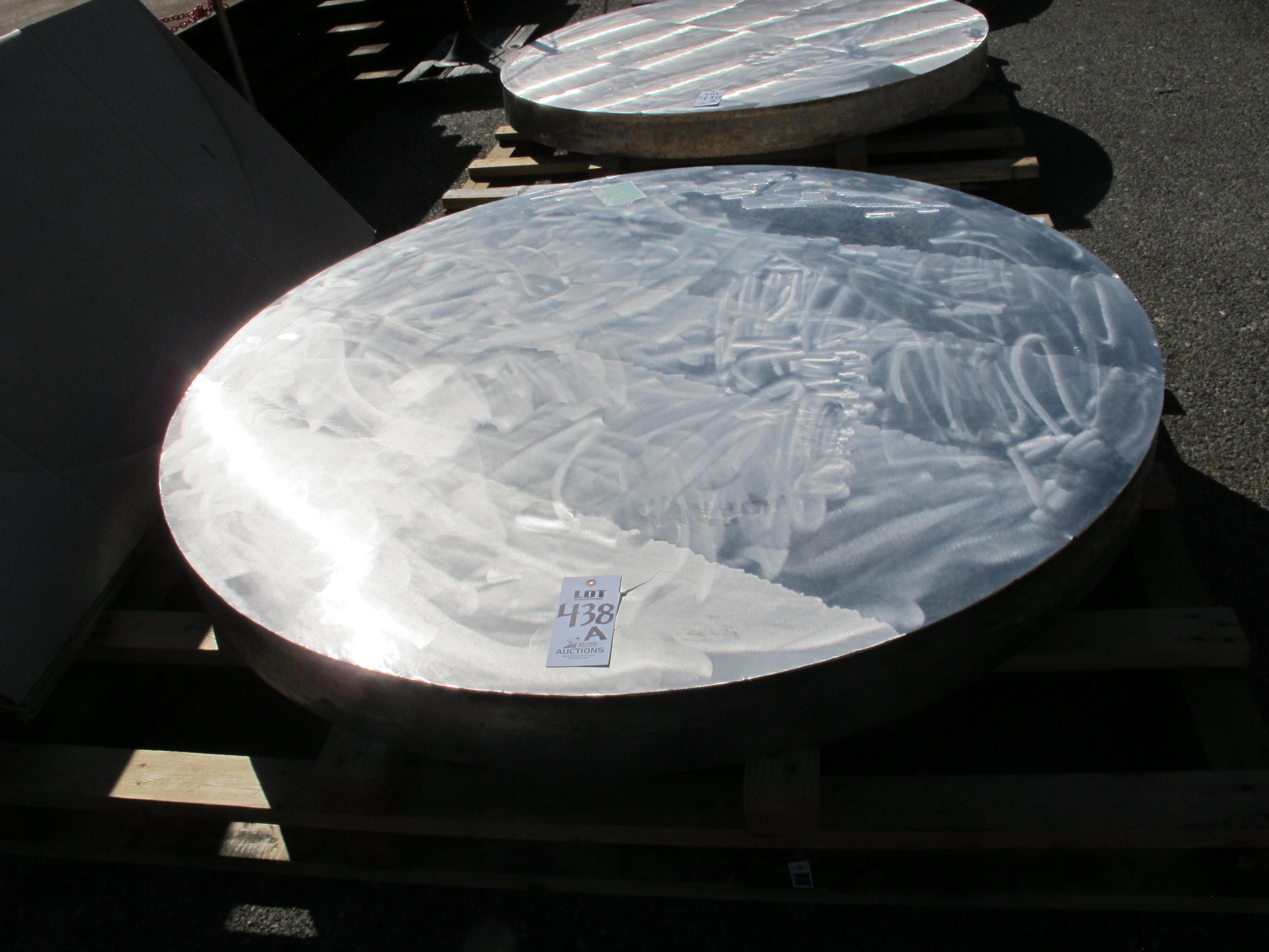LOT (4) 5.5" X 68" ROUND STAINLESS STEEL PLATES (W-46 YARD) LOADING & HANDLING FEE $100-