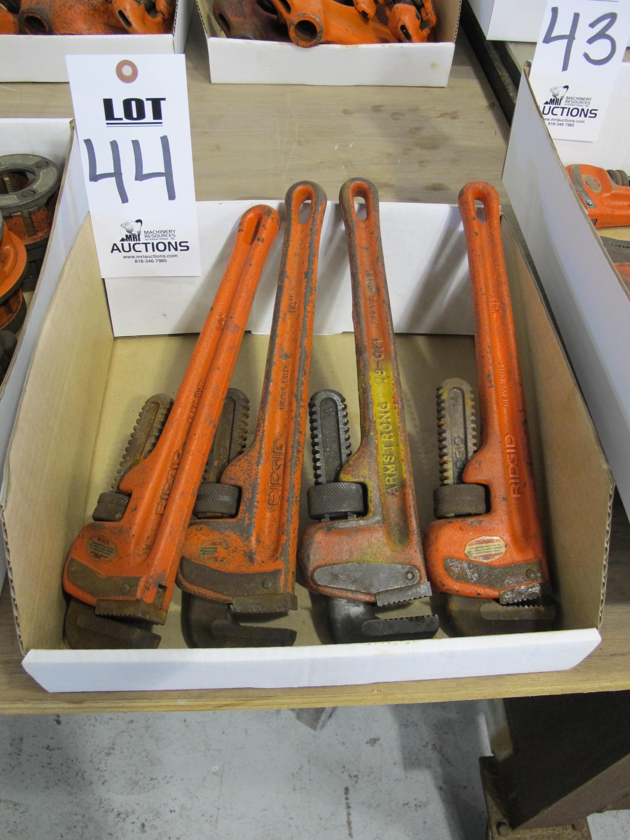 LOT ASSORTED PIPE WRENCHES (G-49) LOADING & HANDLING FEE $5-