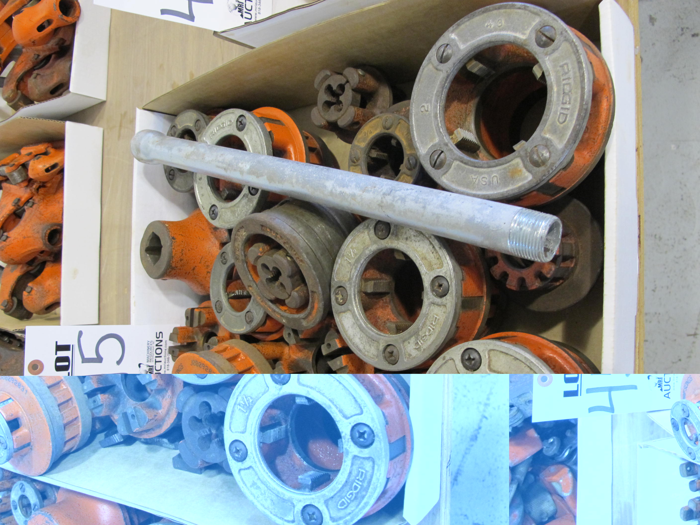 LOT ASSORTED RIDGID THREADING DIES (G-49) LOADING & HANDLING FEE $5-