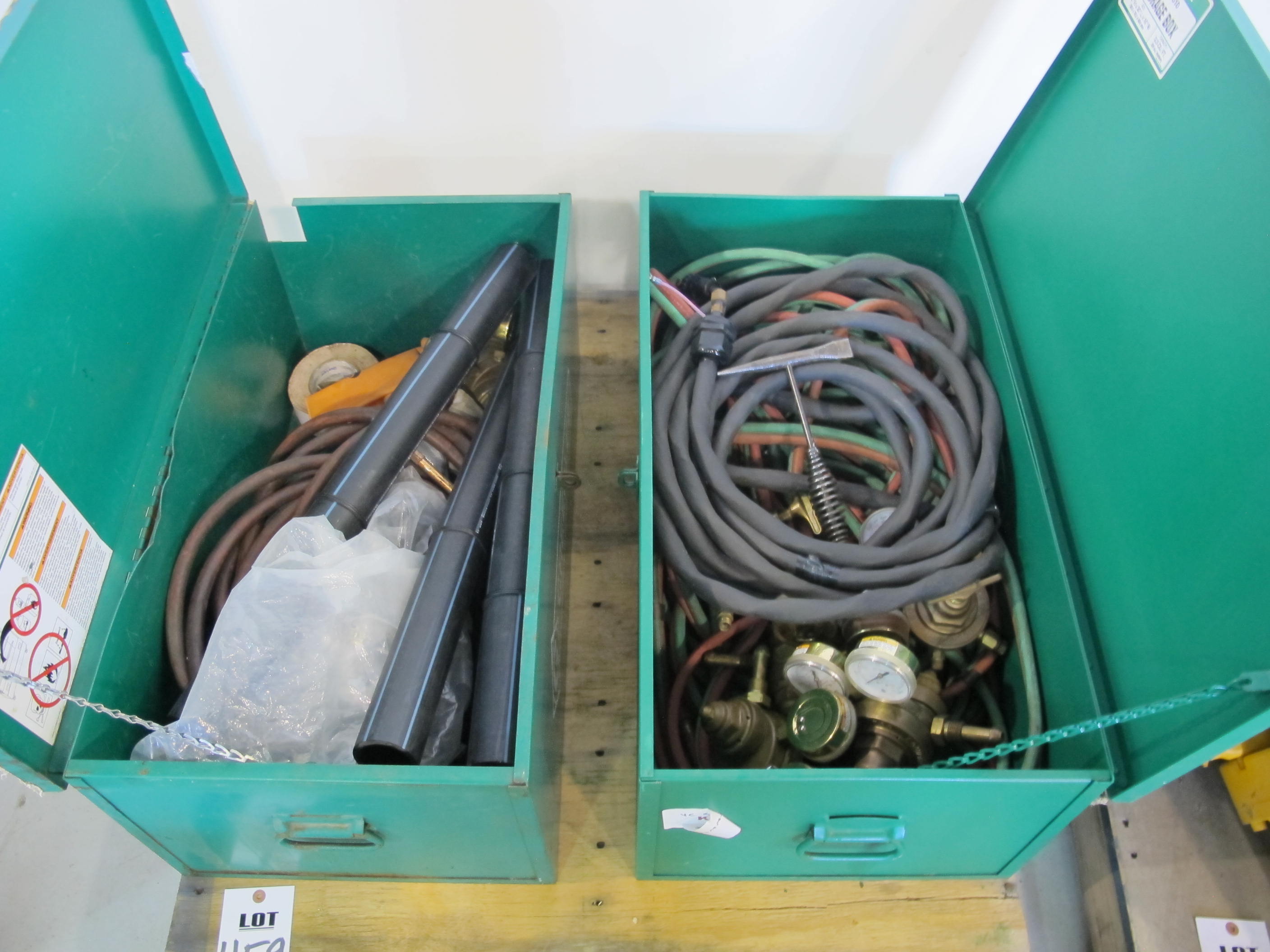 LOT (2) GREENLEE TOOL BOXES W/ CONTENTS (G-49) LOADING & HANDLING FEE $15-