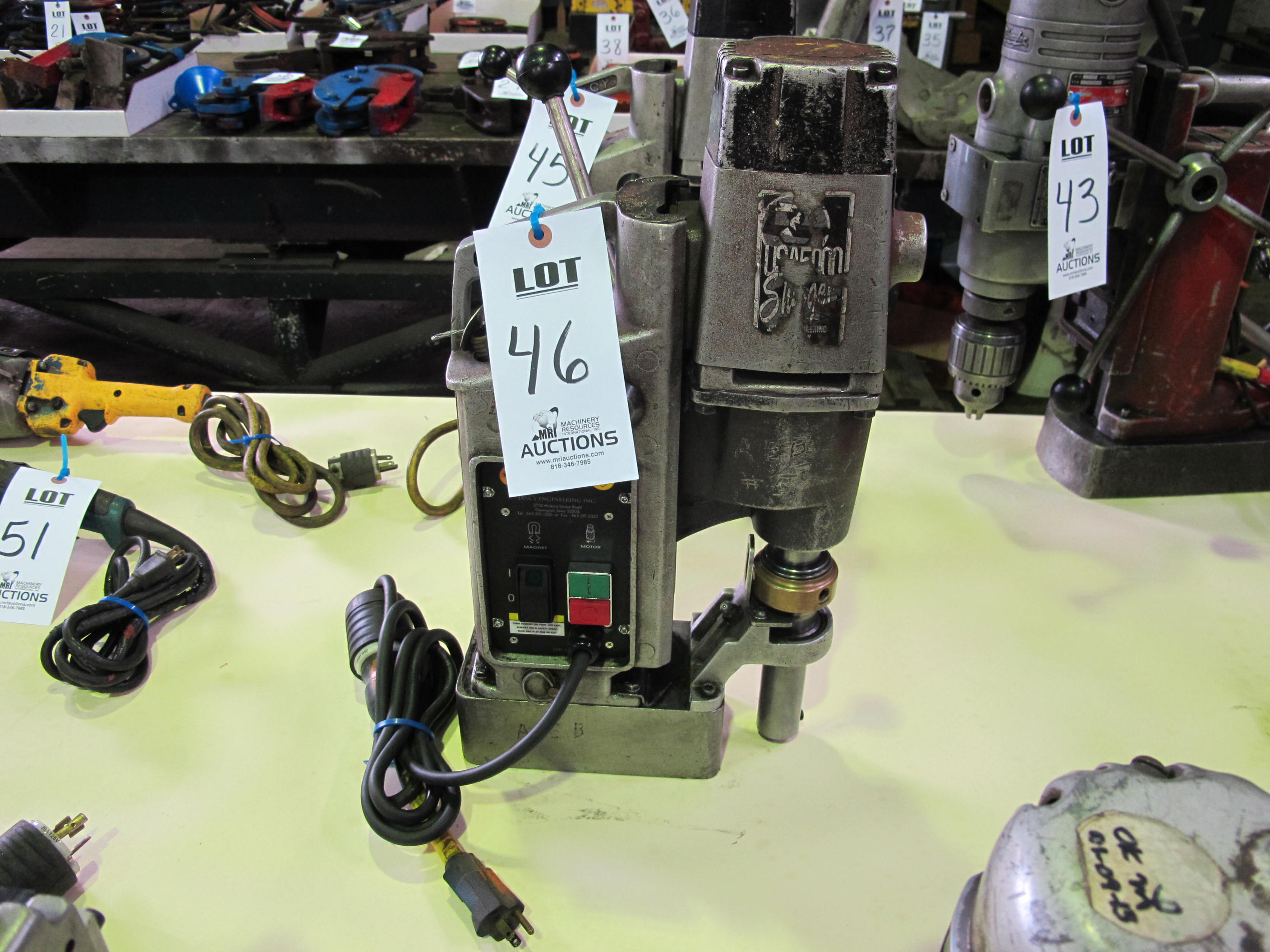JANCY ENGINEERING MODEL-USA 5000 SLUGGER MAGNETIC DRILL PRESS
S/N: 05429-46