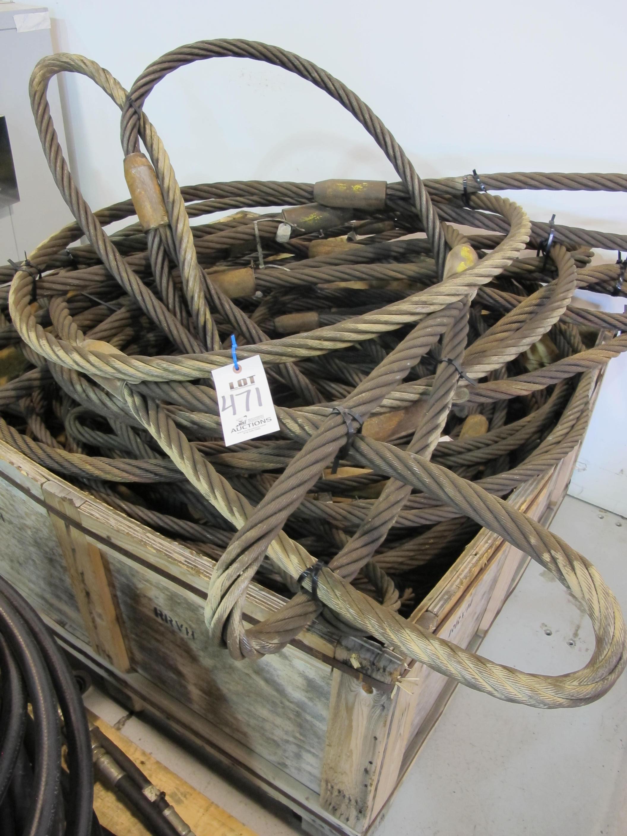 LOT ASSORTED CABLE SLINGS (G-49) LOADING & HANDLING FEE $15-