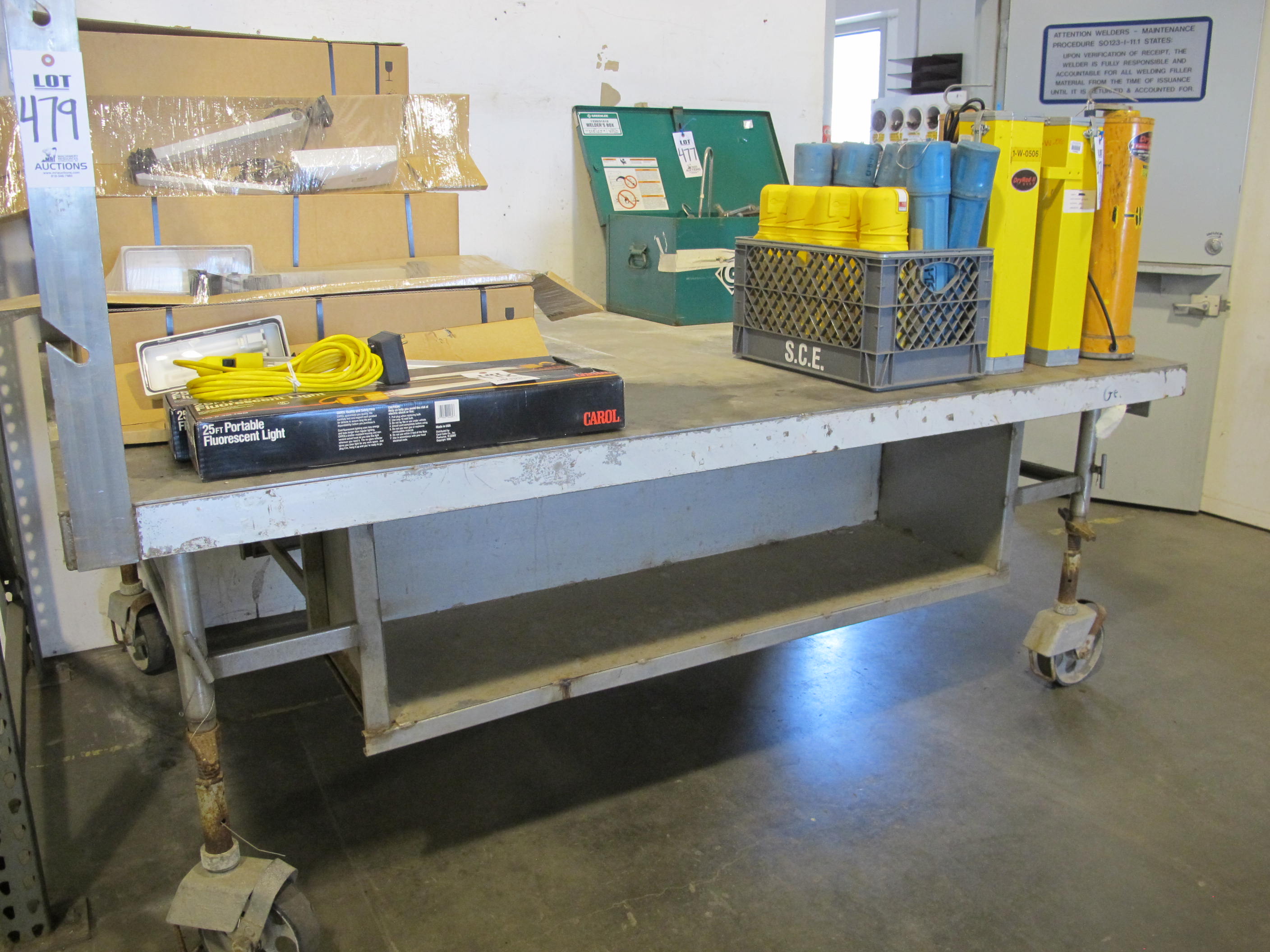 8' X 66" X 3/16" PORTABLE WELDING TABLE (G-49) LOADING & HANDLING FEE $25-