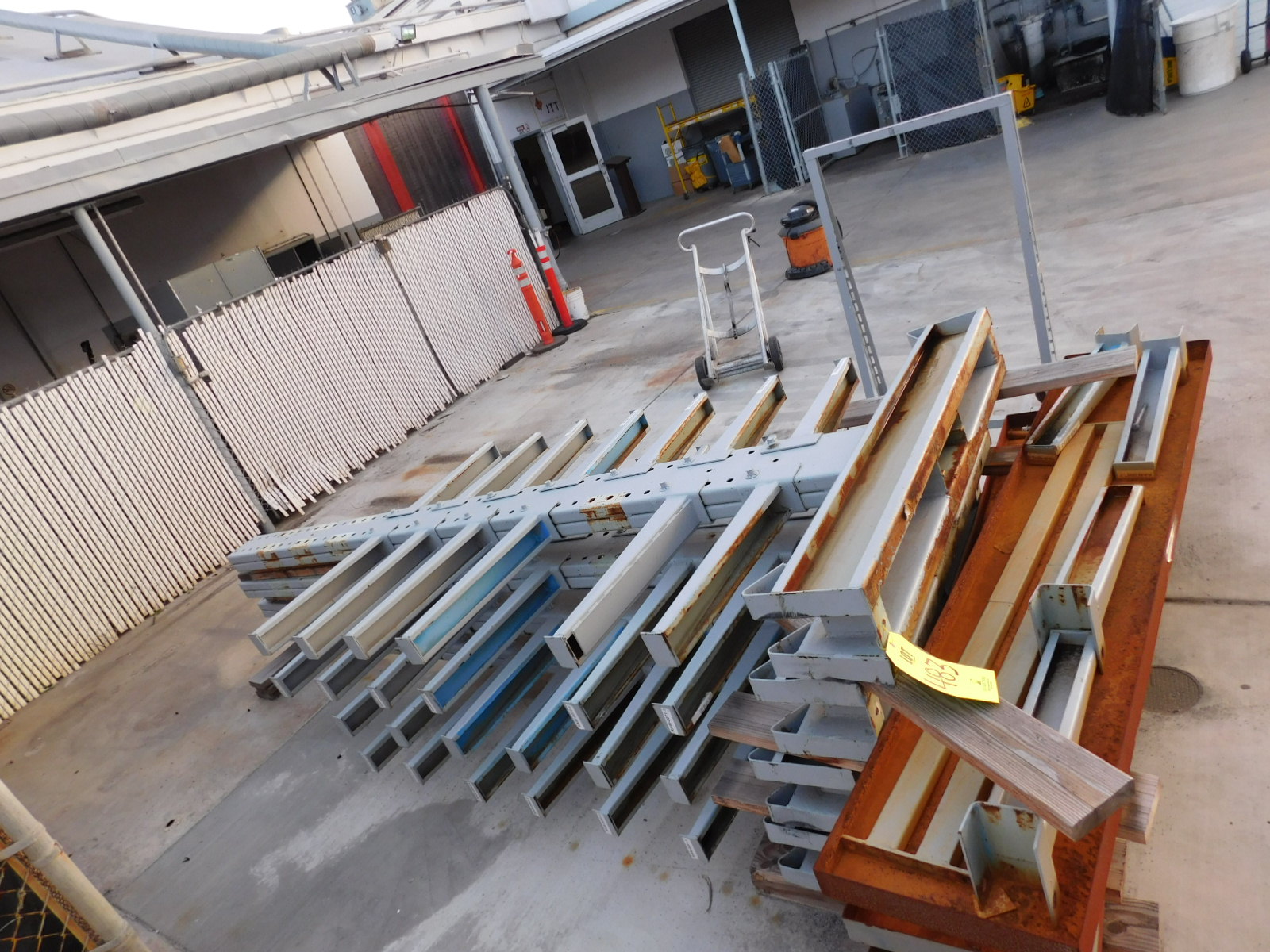 LOT OF (2) UNASSEMBLED CANTILEVERED MATERIAL RACKS, DOUBLE SIDED-483