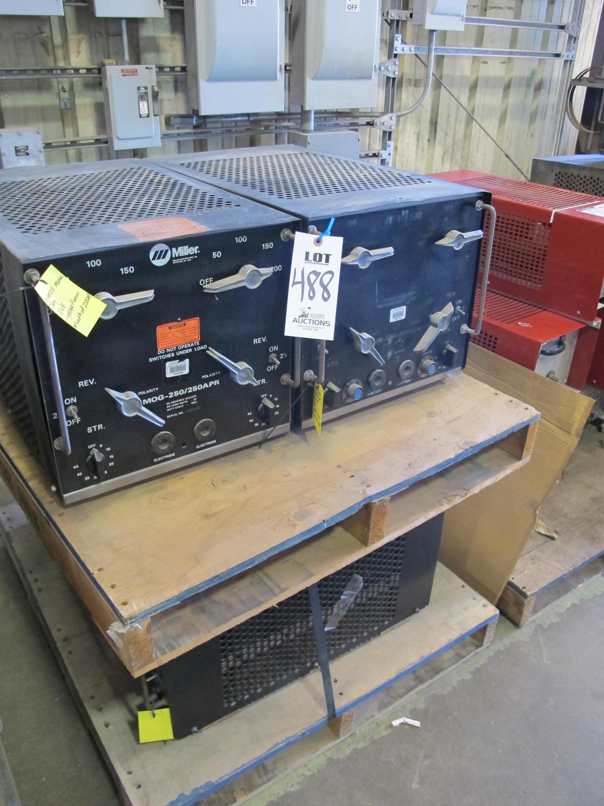 LOT (4) MILLER MODEL MOG-250/250APR WELDERS (G-49) LOADING & HANDLING FEE $15-