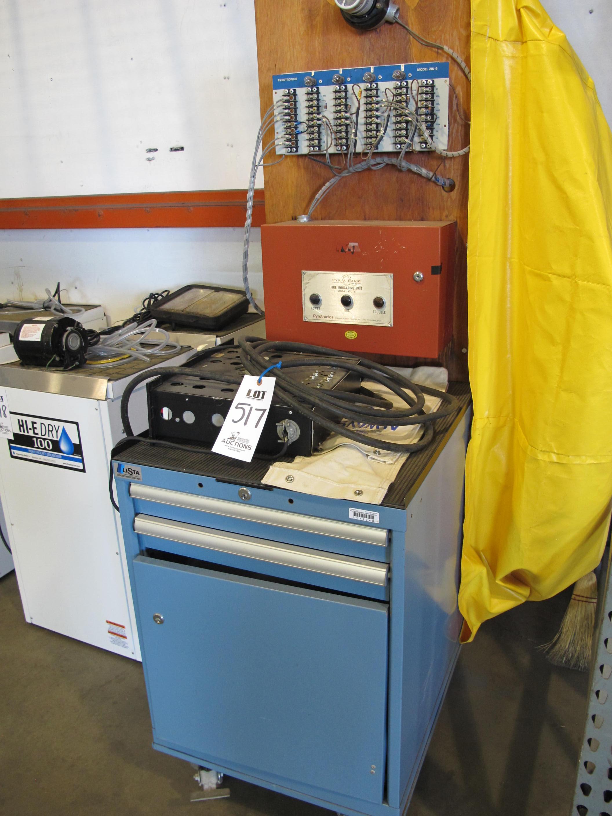 PYROTRONICS MODEL FIU-6 FIRE INDICATING UNIT ON LISTA CABINET (G-49) LOADING & HANDLING FEE $15-