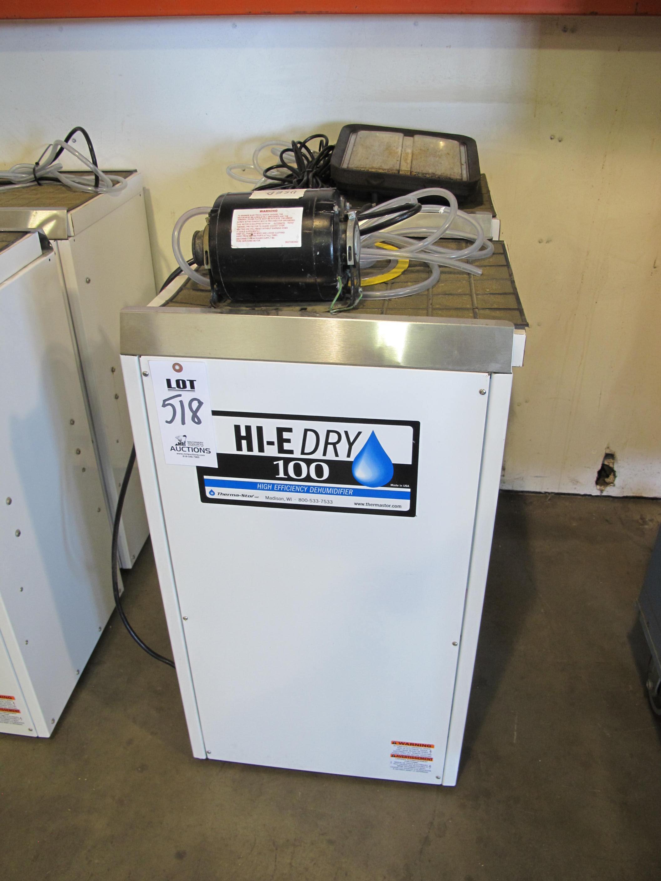 LOT (2) THERMA-STOR MODEL HI-E DRY 100 HIGH EFFICIENCY DEHUMIDIFIERS (G-49) LOADING & HANDLING FEE $15-