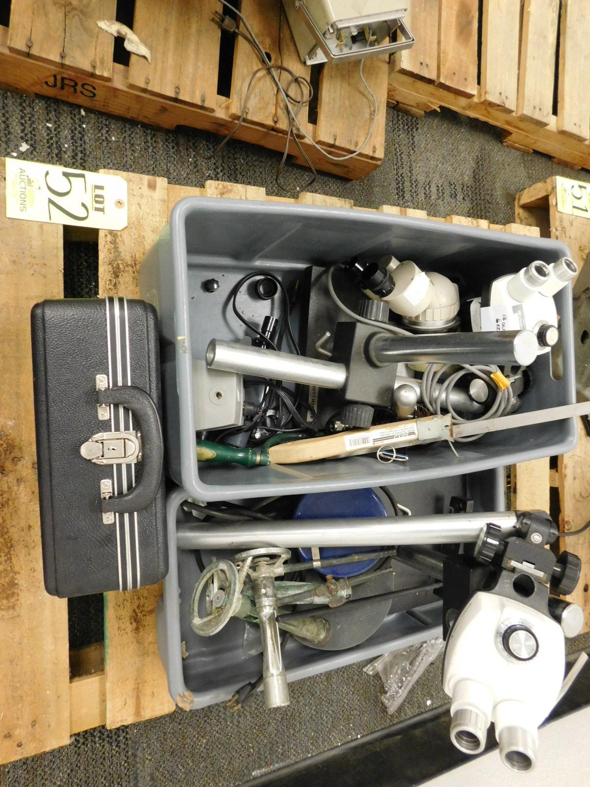 PALLET OF MISC. SCIENTIFIC OPTICAL EQUIPMENT, & DEWPOINT MONITOR (SEE PHOTO)-52