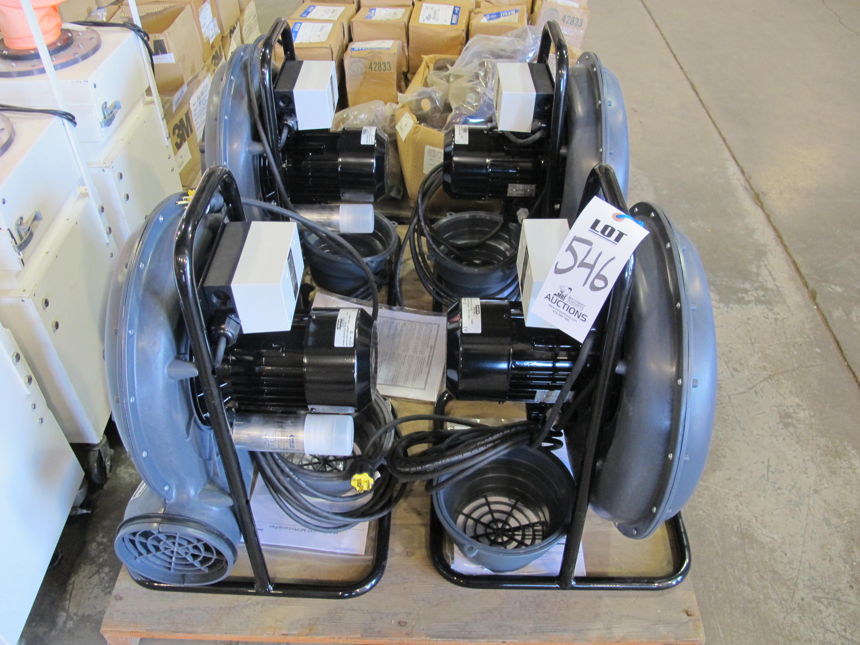 LOT (4) LINCOLN ELECTRIC MODEL MOBIFLEX 100-NF PORTABLE FANS (G-49) LOADING & HANDLING FEE $15-