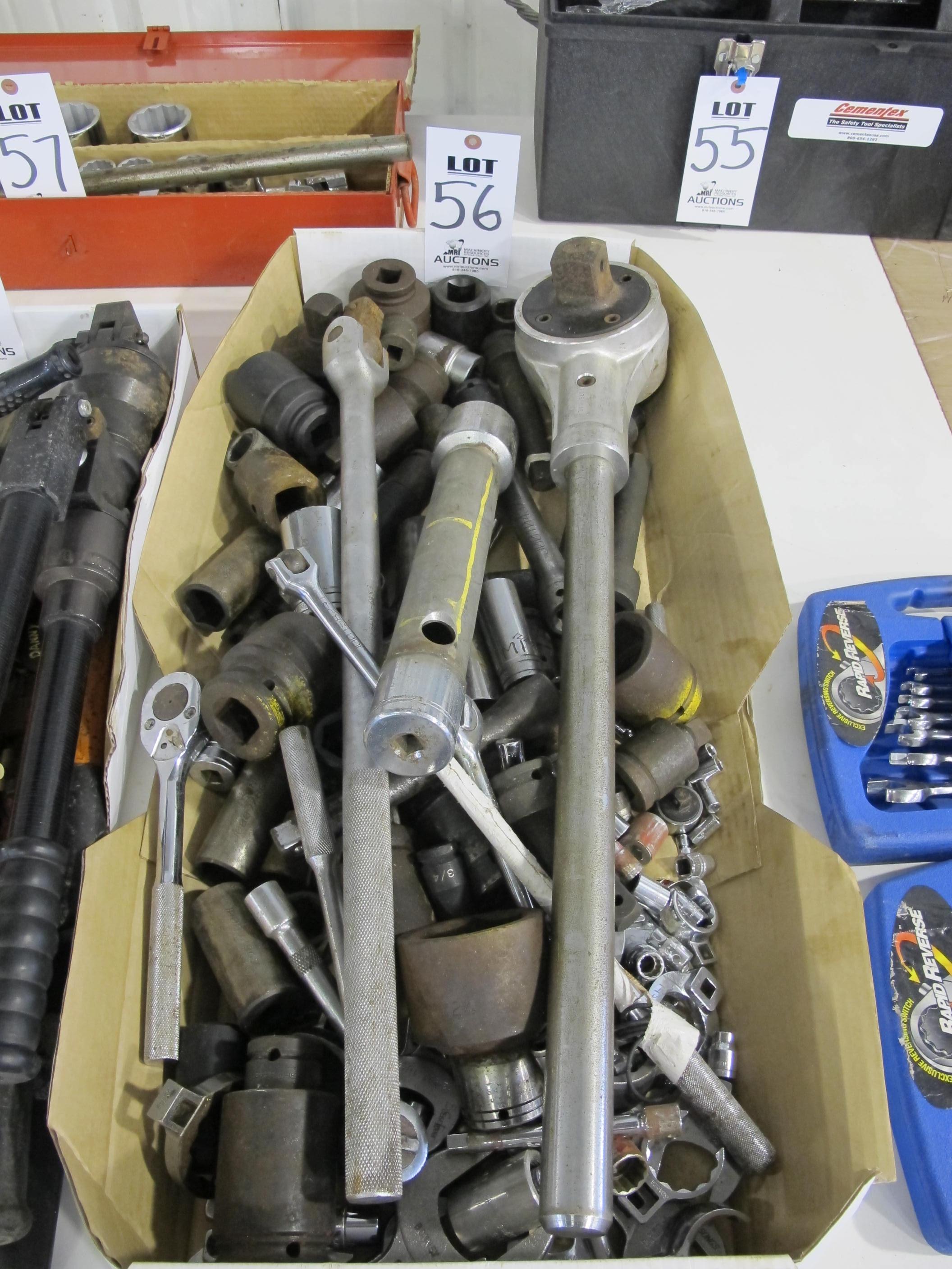 LOT ASSORTED SOCKETS & RATCHETS (G-49) LOADING & HANDLING FEE $5-