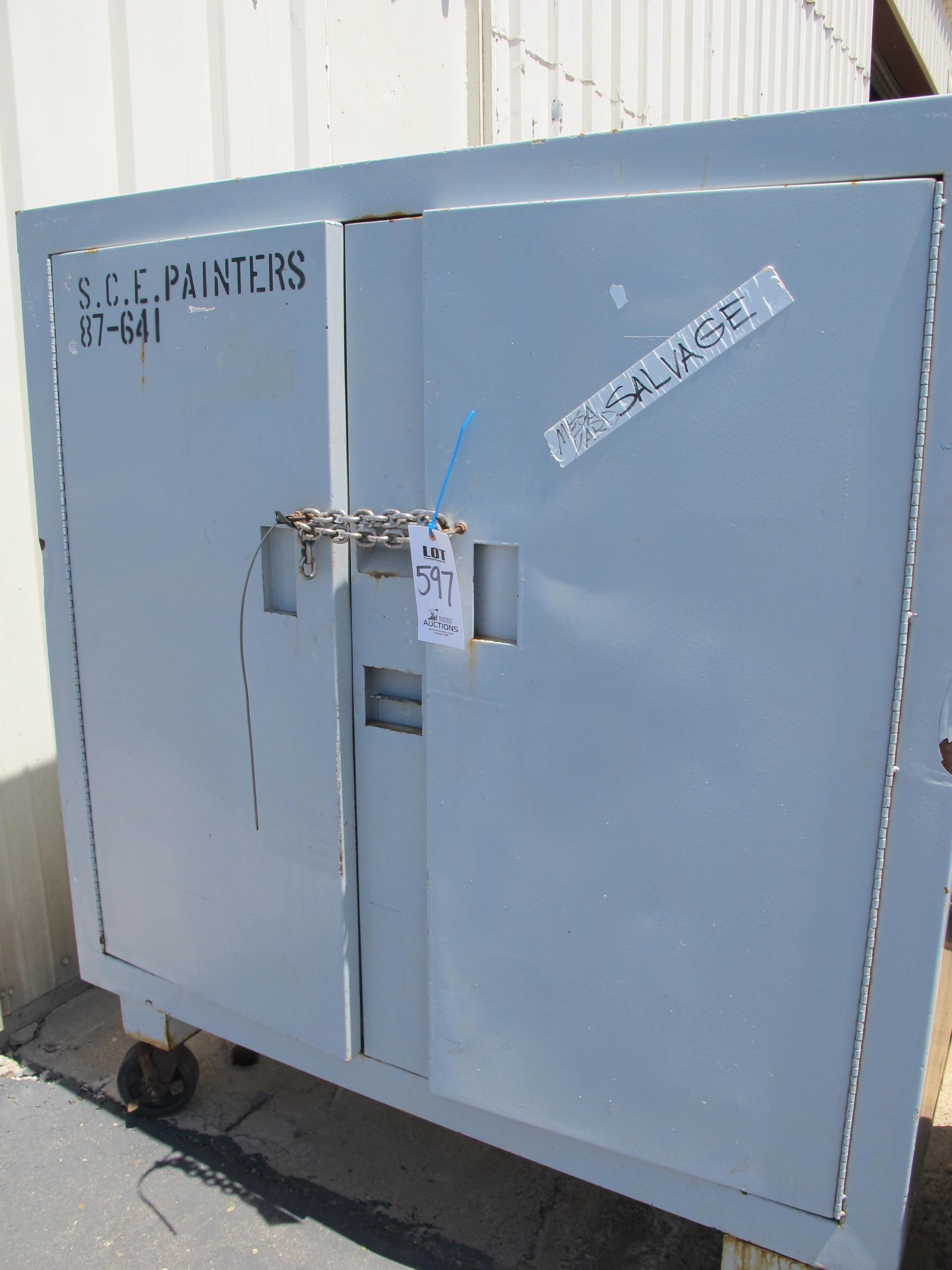 LOT (2) 2-DOOR STORAGE CABINETS (G-49) LOADING & HANDLING FEE $30-